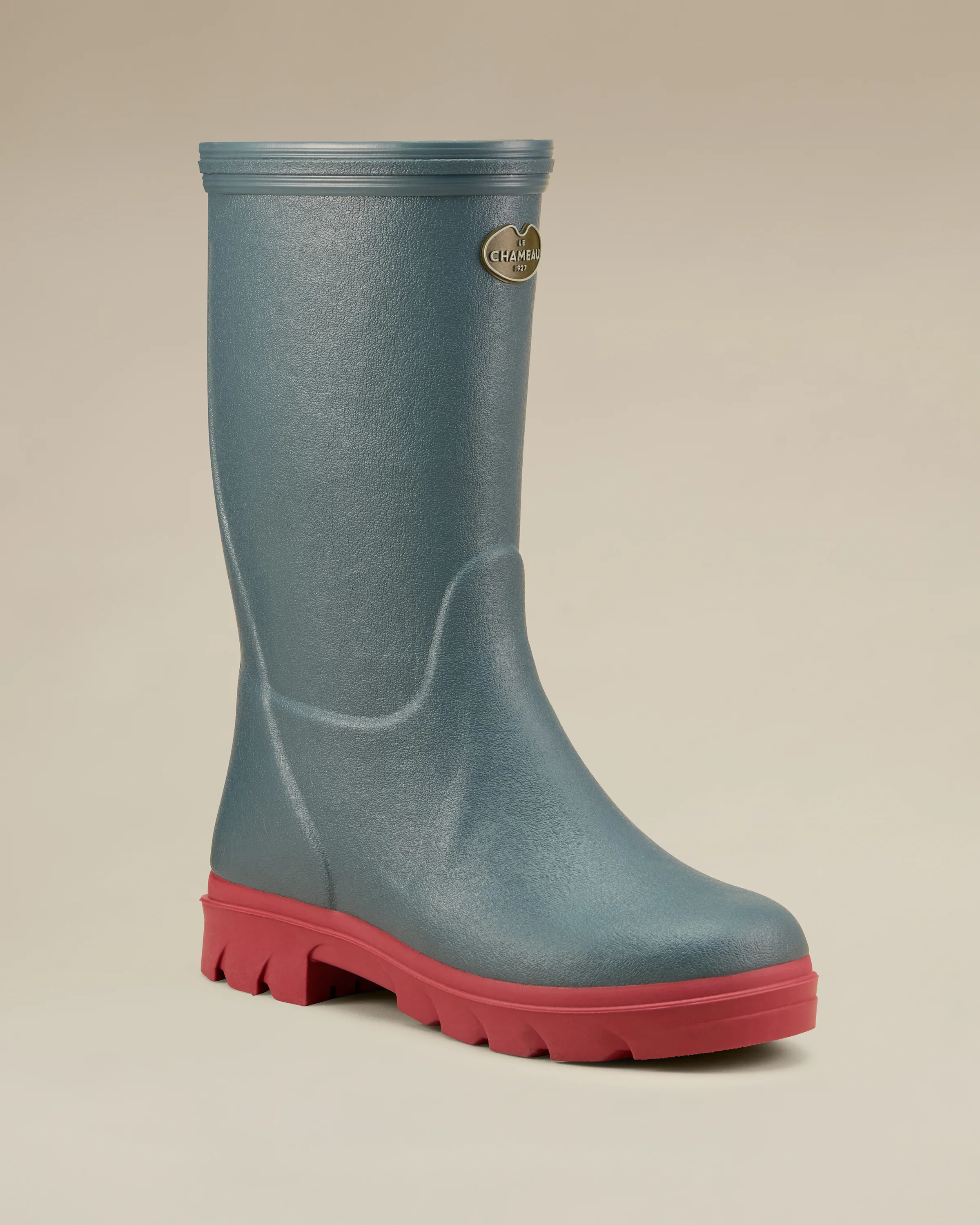 Children's Petite Aventure Jersey Lined Wellington Boot - Blue - Image 6