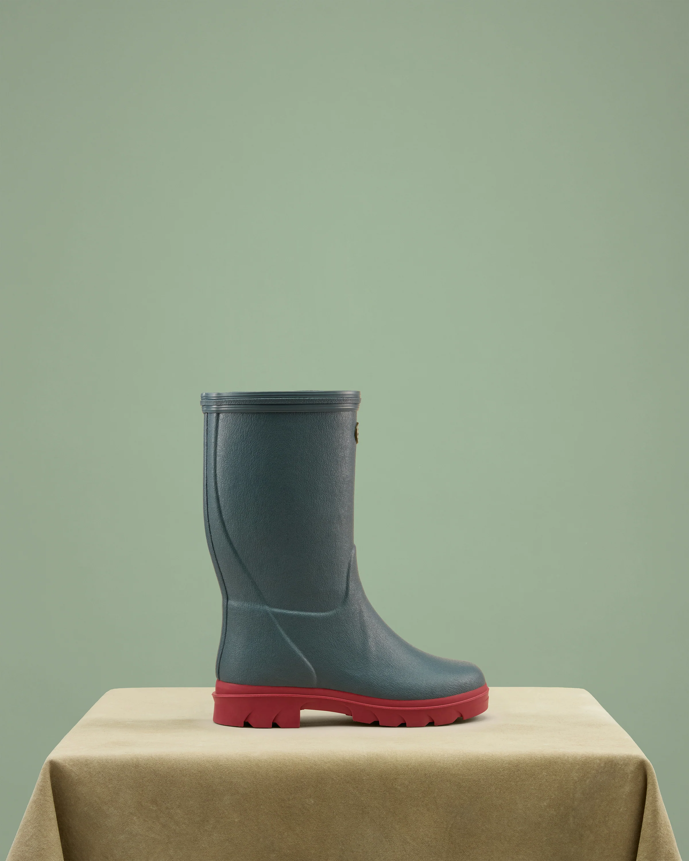 Children's Petite Aventure Jersey Lined Wellington Boot - Blue - Image 8