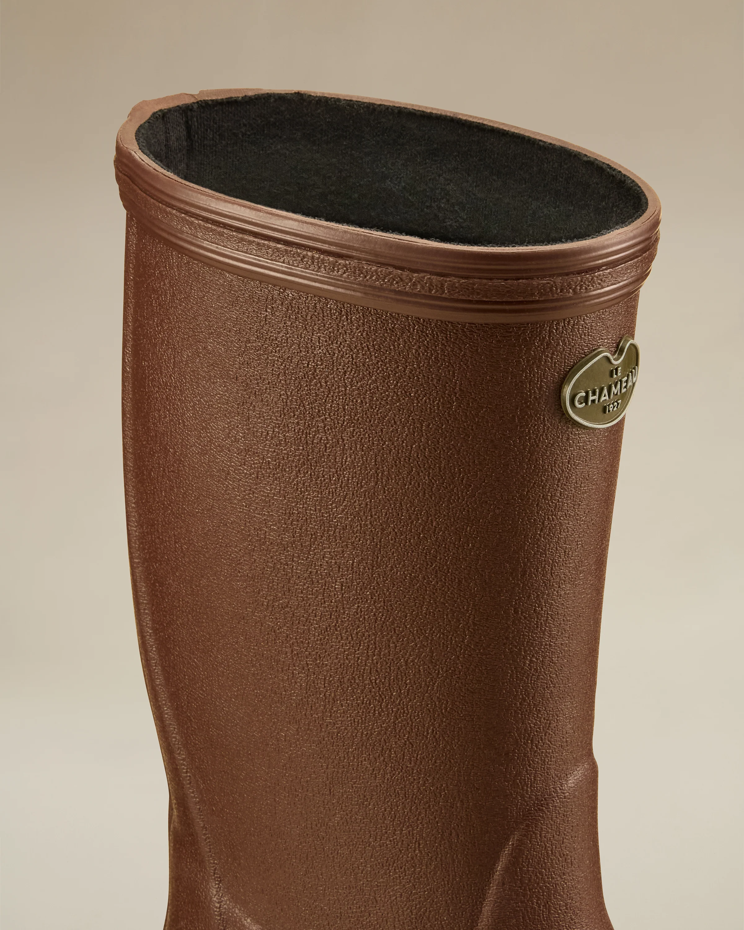 Children's Petite Aventure Jersey Lined Wellington Boot - Brown - Image 4