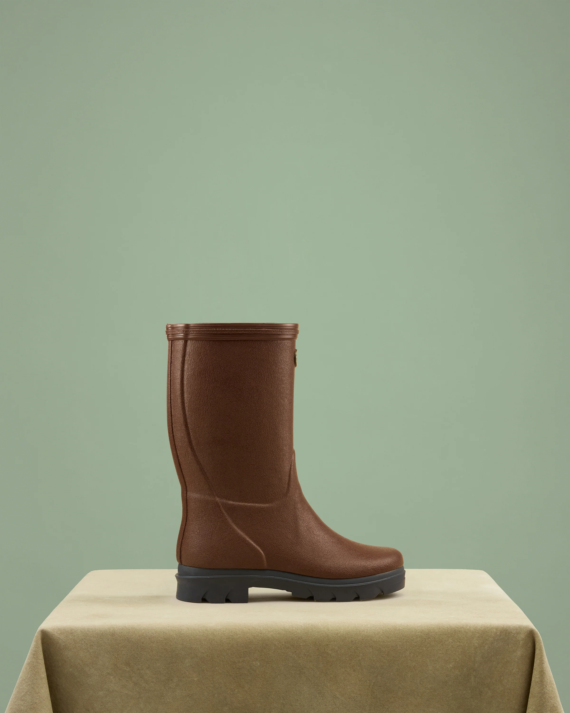 Children's Petite Aventure Jersey Lined Wellington Boot - Brown - Image 5