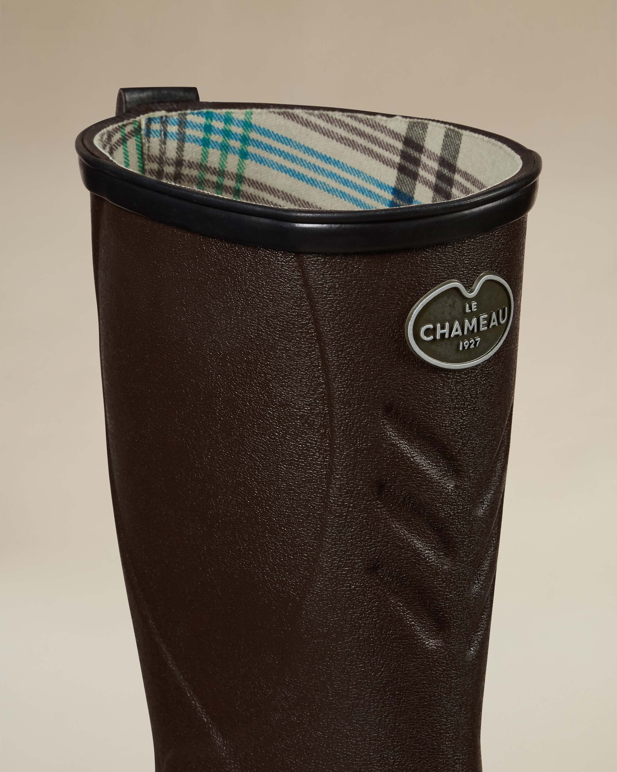 Men's Cérès Jersey Lined Short Wellington Boot - Dark Brown - Image 4