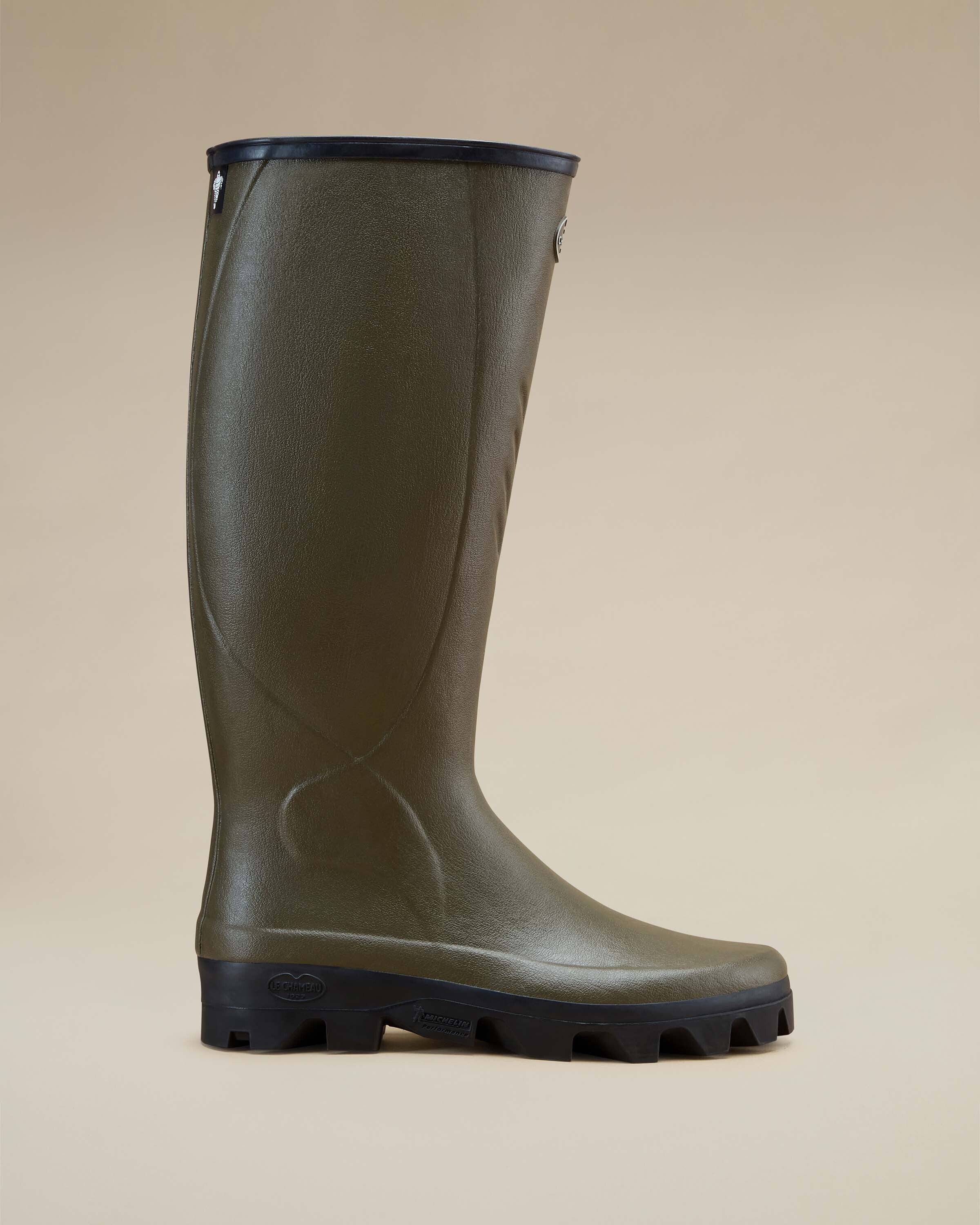 Men's Cérès Jersey Lined Wellington Boot - Chameau Green - Image 9