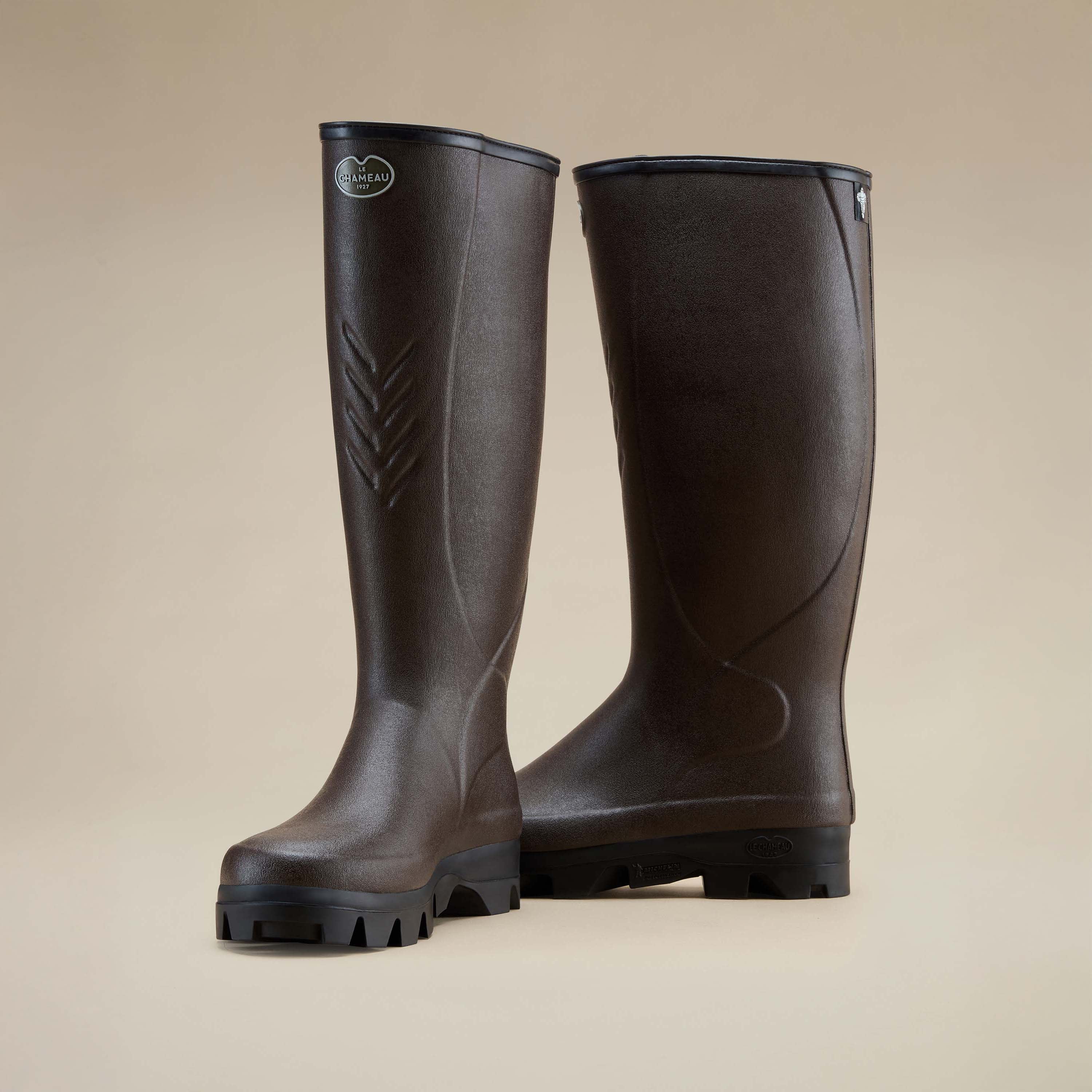 Men's Cérès Neoprene Lined Wellington Boot - Dark Brown - Image 5