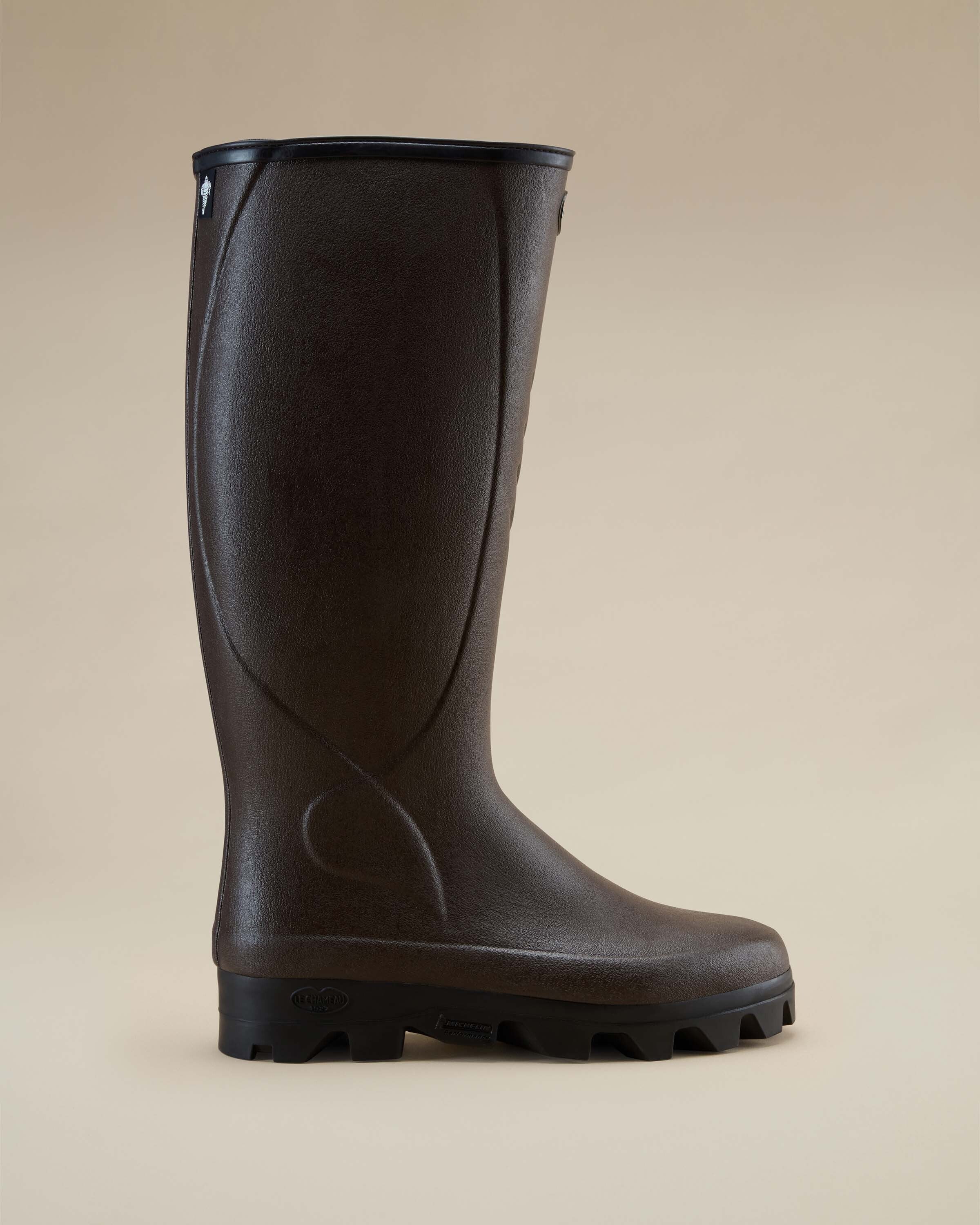 Men's Cérès Neoprene Lined Wellington Boot - Dark Brown - Image 9