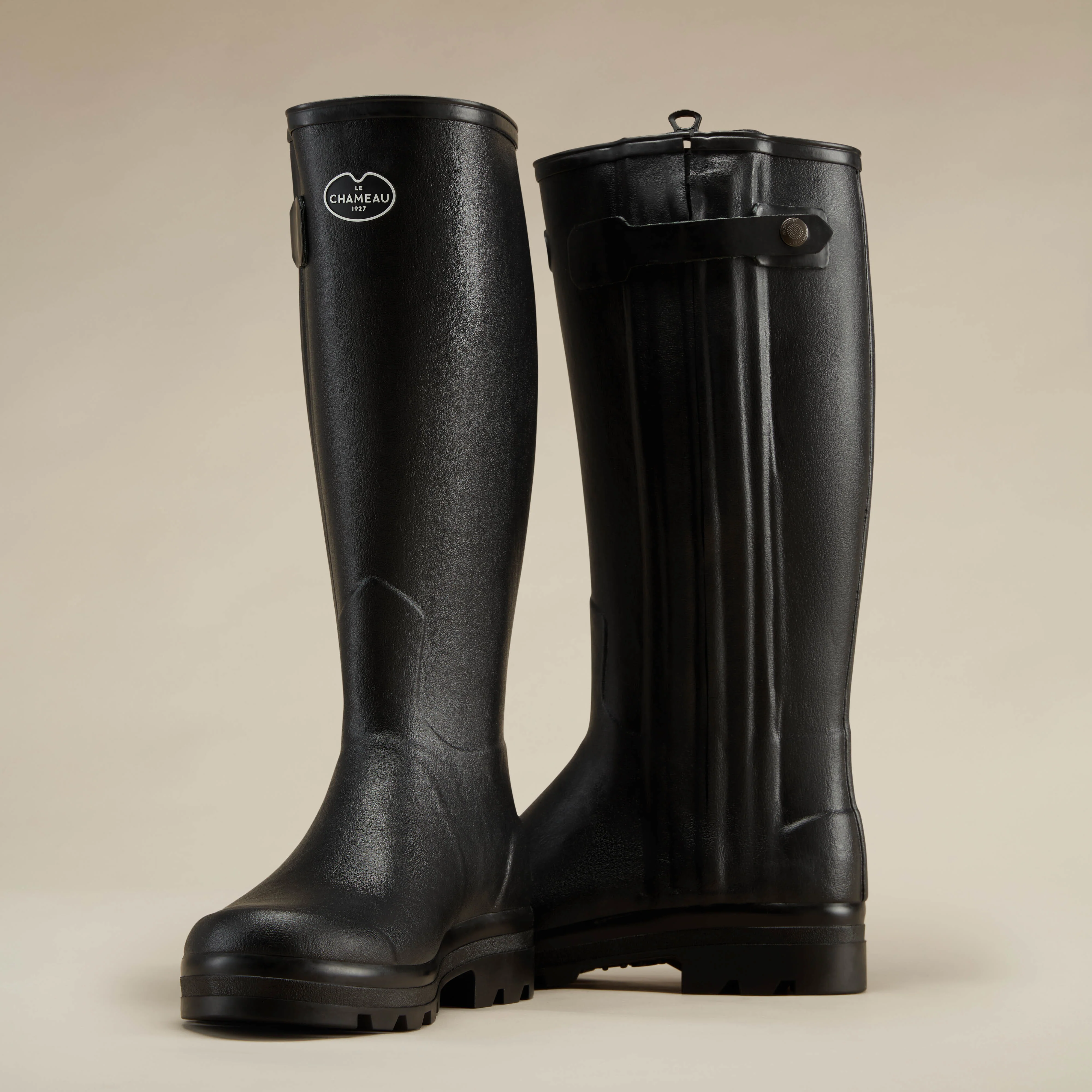 Men's Chasseur Leather Lined Wellington Boot - Black - Image 5