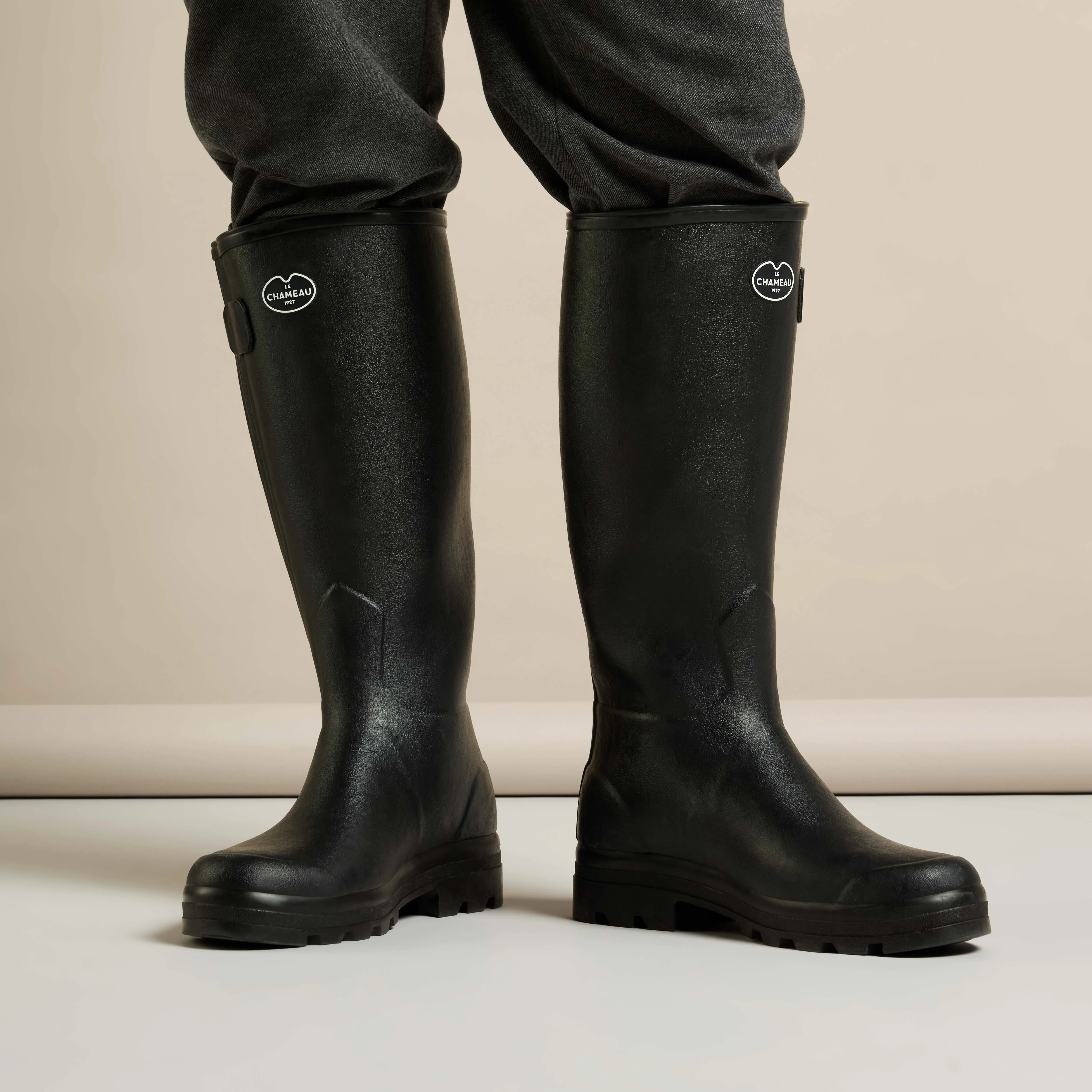 Men's Chasseur Leather Lined Wellington Boot - Black - Image 6