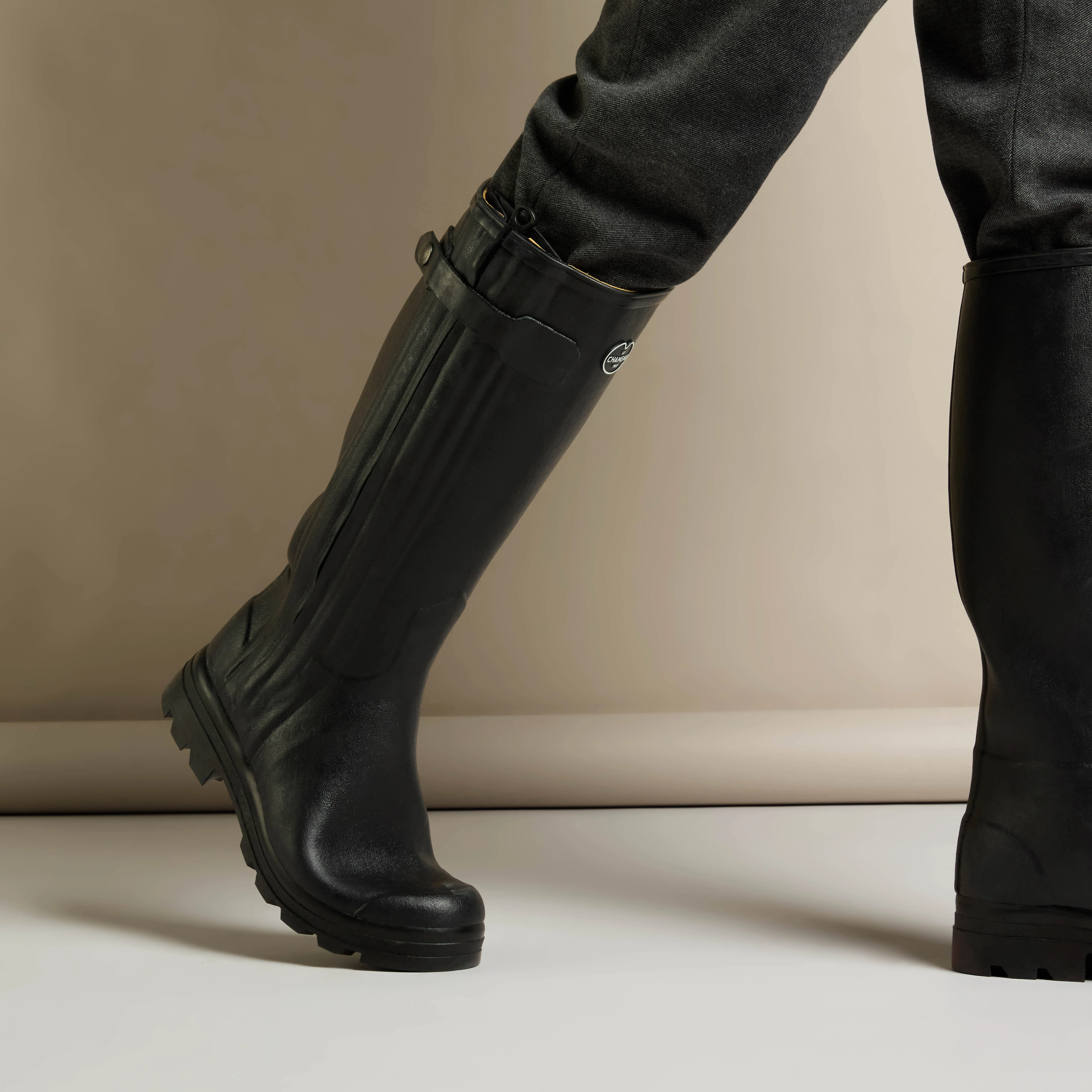 Men's Chasseur Leather Lined Wellington Boot - Black - Image 8