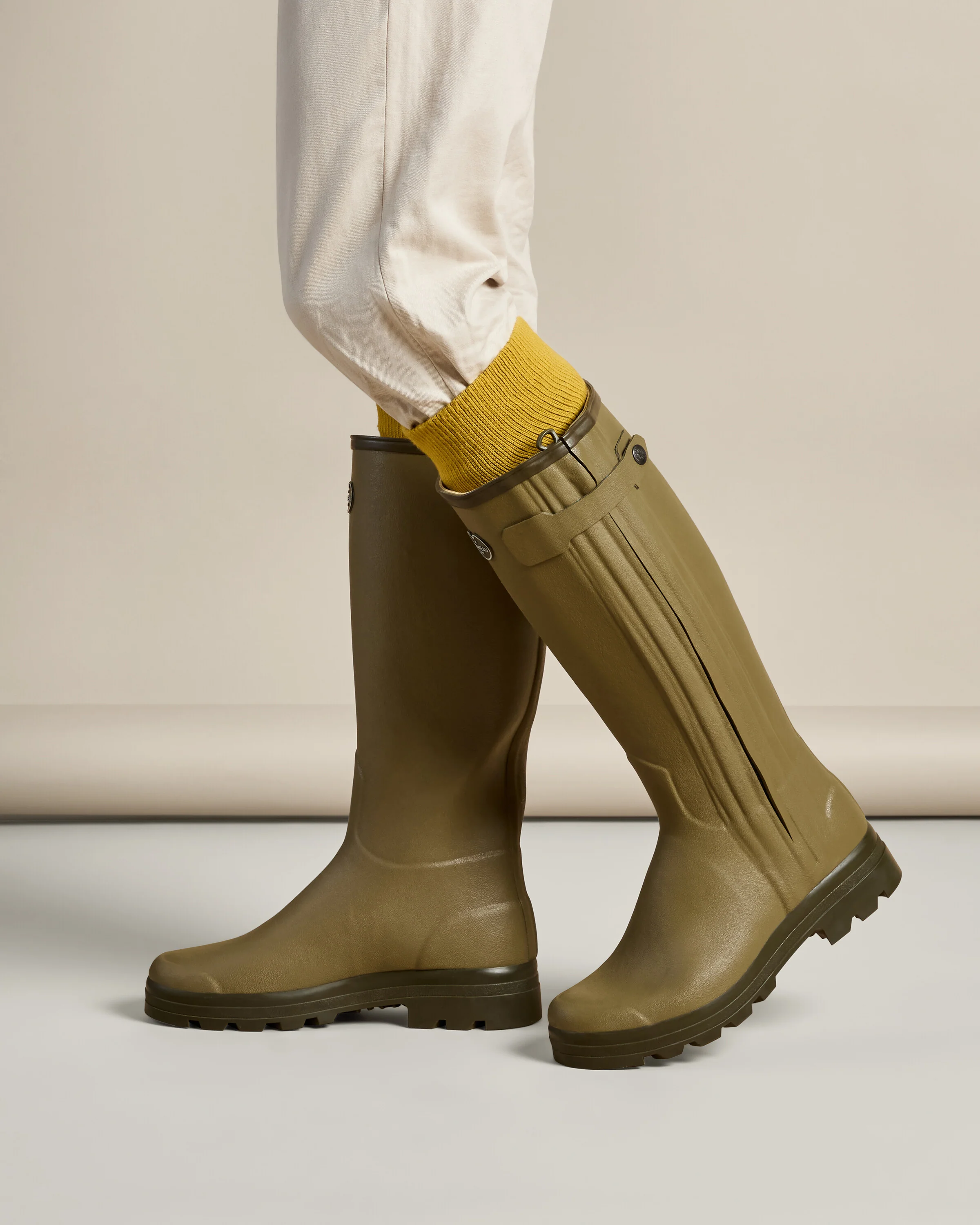 Men's Chasseur Leather Lined Wellington Boot - Iconic Green - Image 8