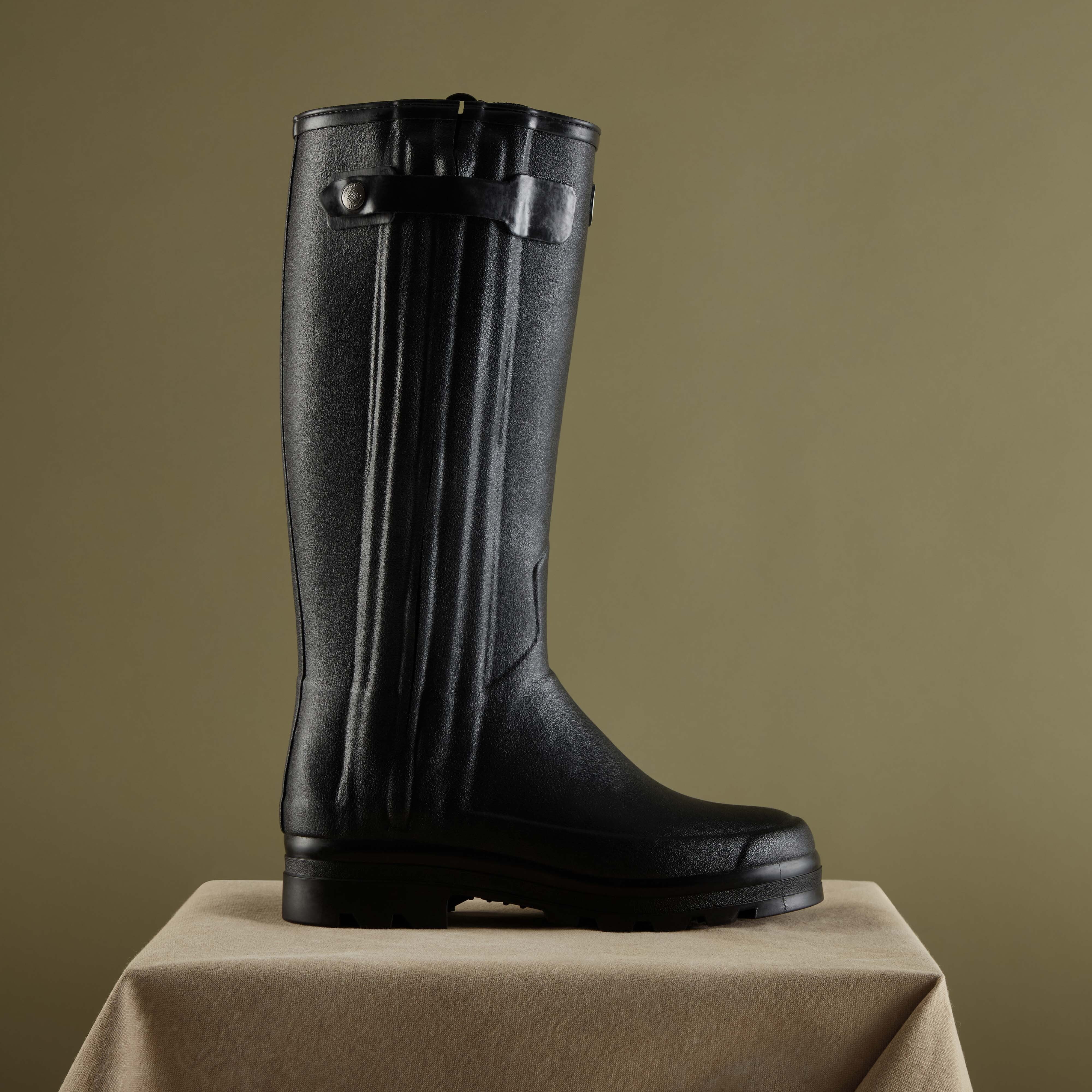 Men's Chasseur Neoprene Lined Wellington Boot - Black - Image 7