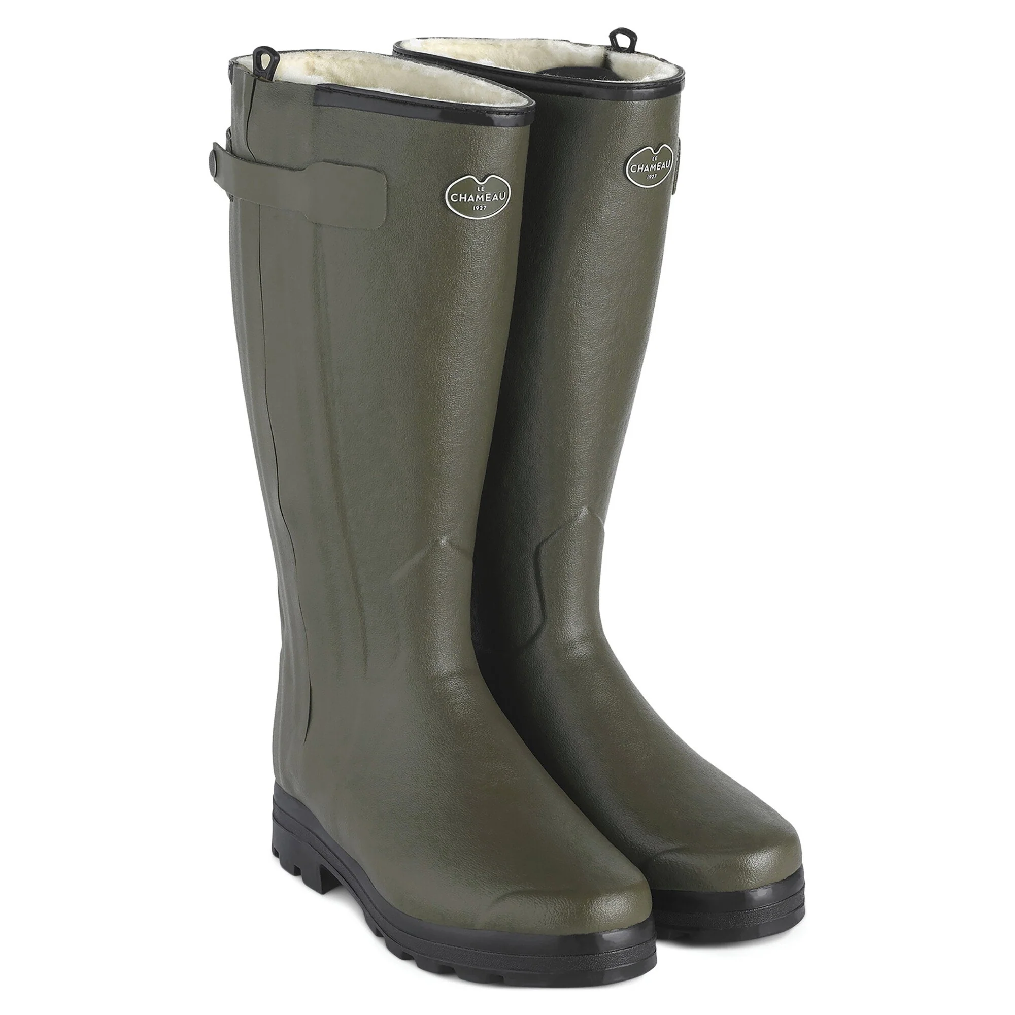 Men's Chasseur Wool Lined Wellington Boot - Chameau Green - Image 3