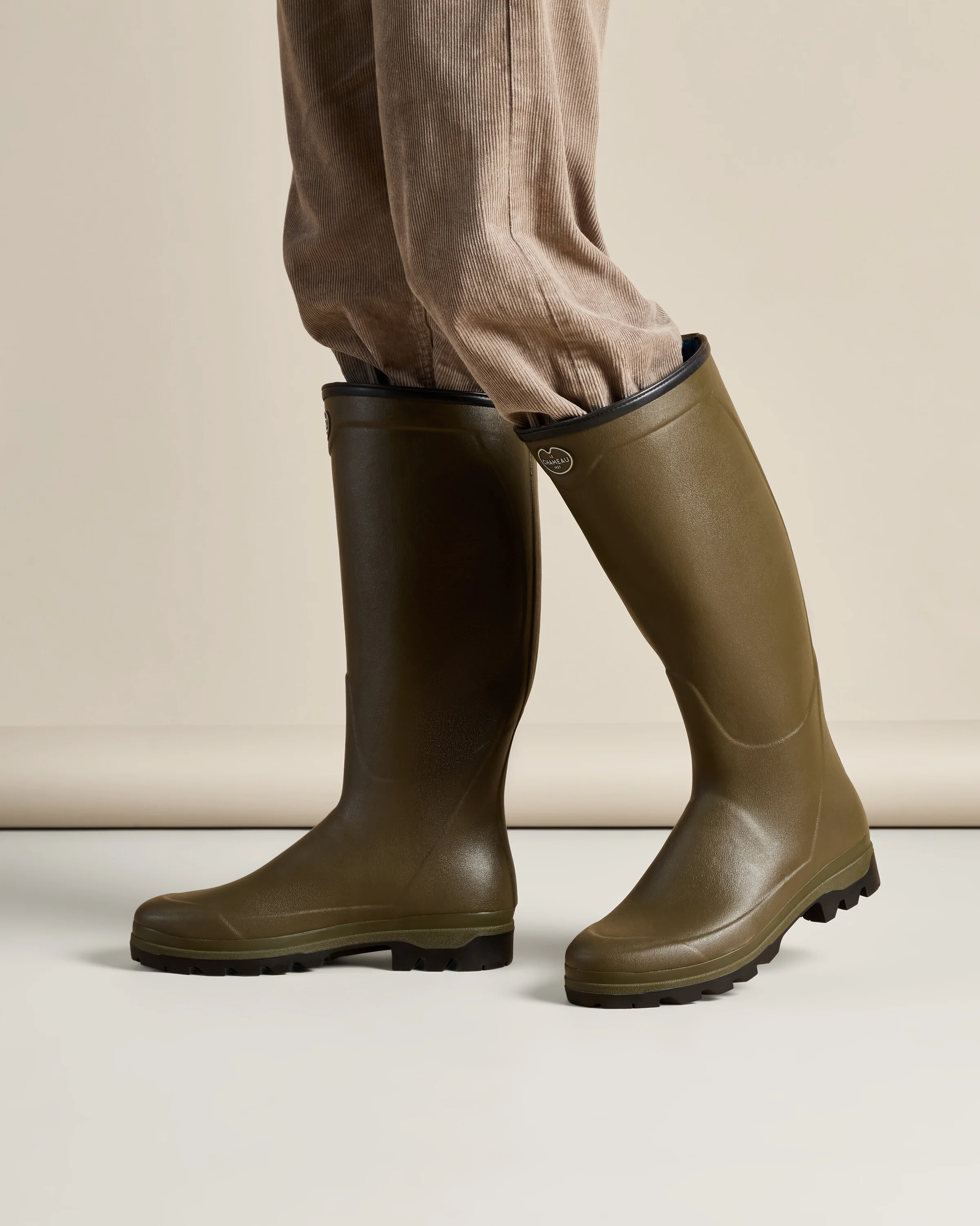 Men's Country Cross Neoprene Lined Wellington Boot - Chameau Green - Image 6