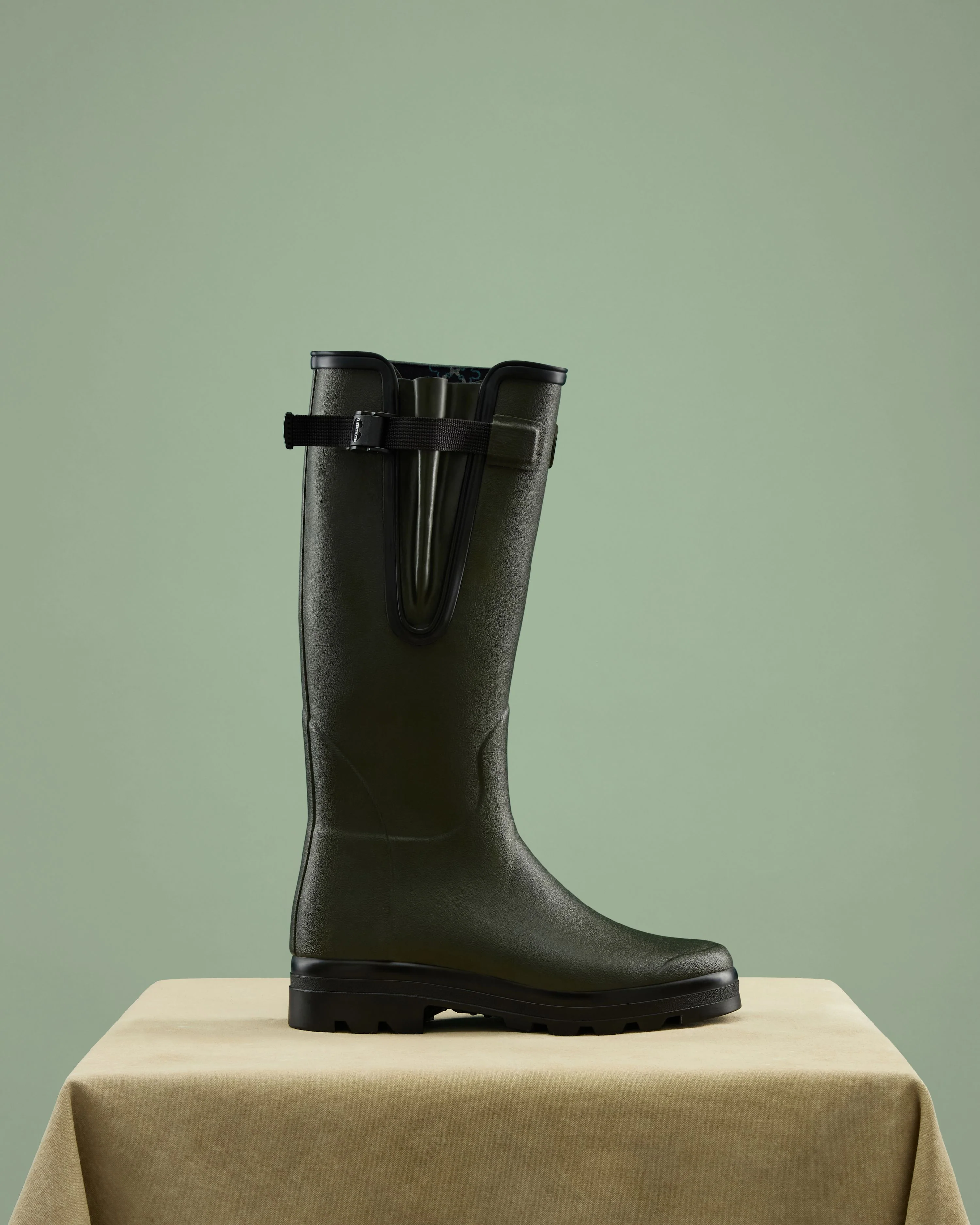 Men's National Trust Vierzon Jersey Lined Wellington Boot - Oak Green - Image 4