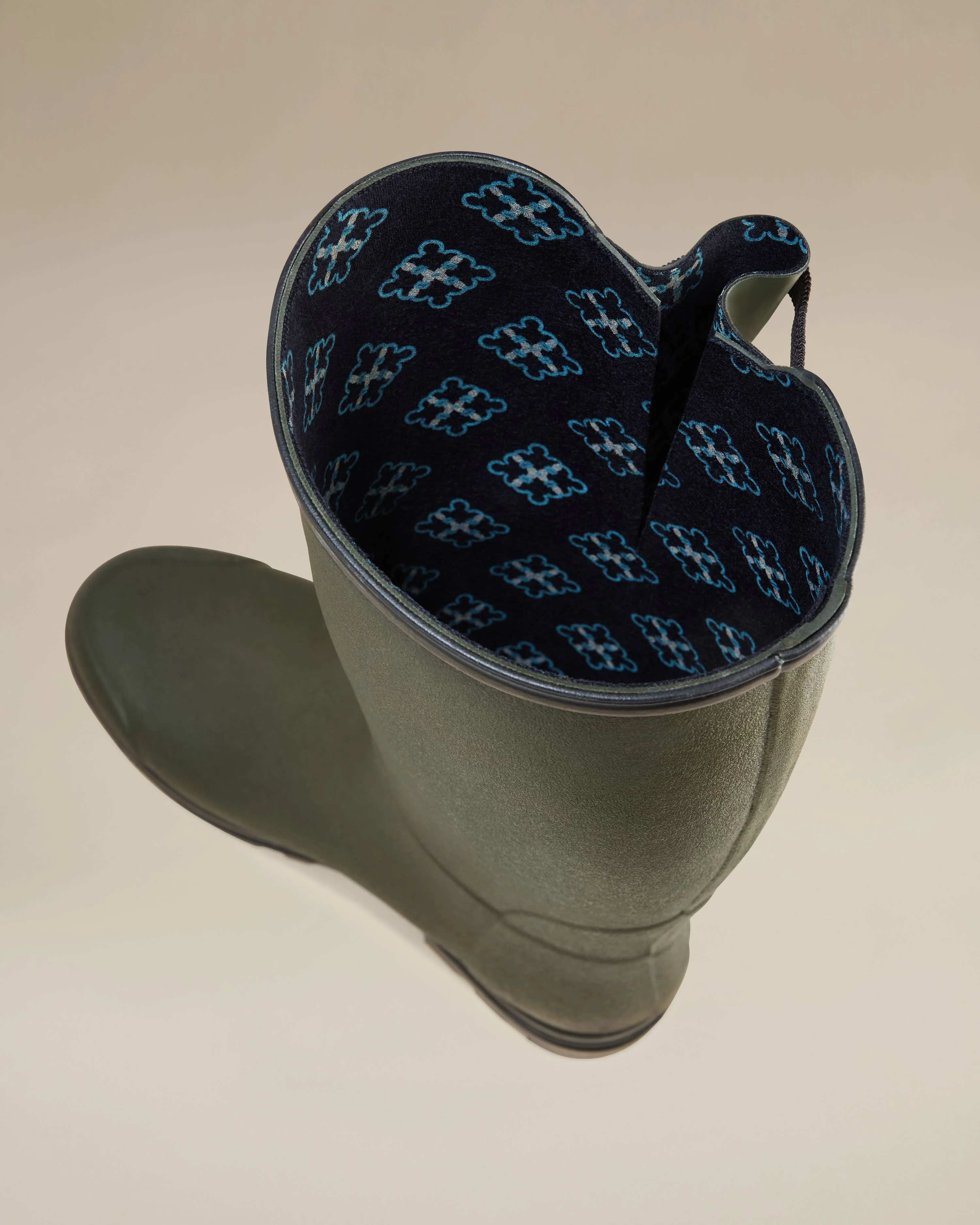 Men's National Trust Vierzon Jersey Lined Wellington Boot - Oak Green - Image 7