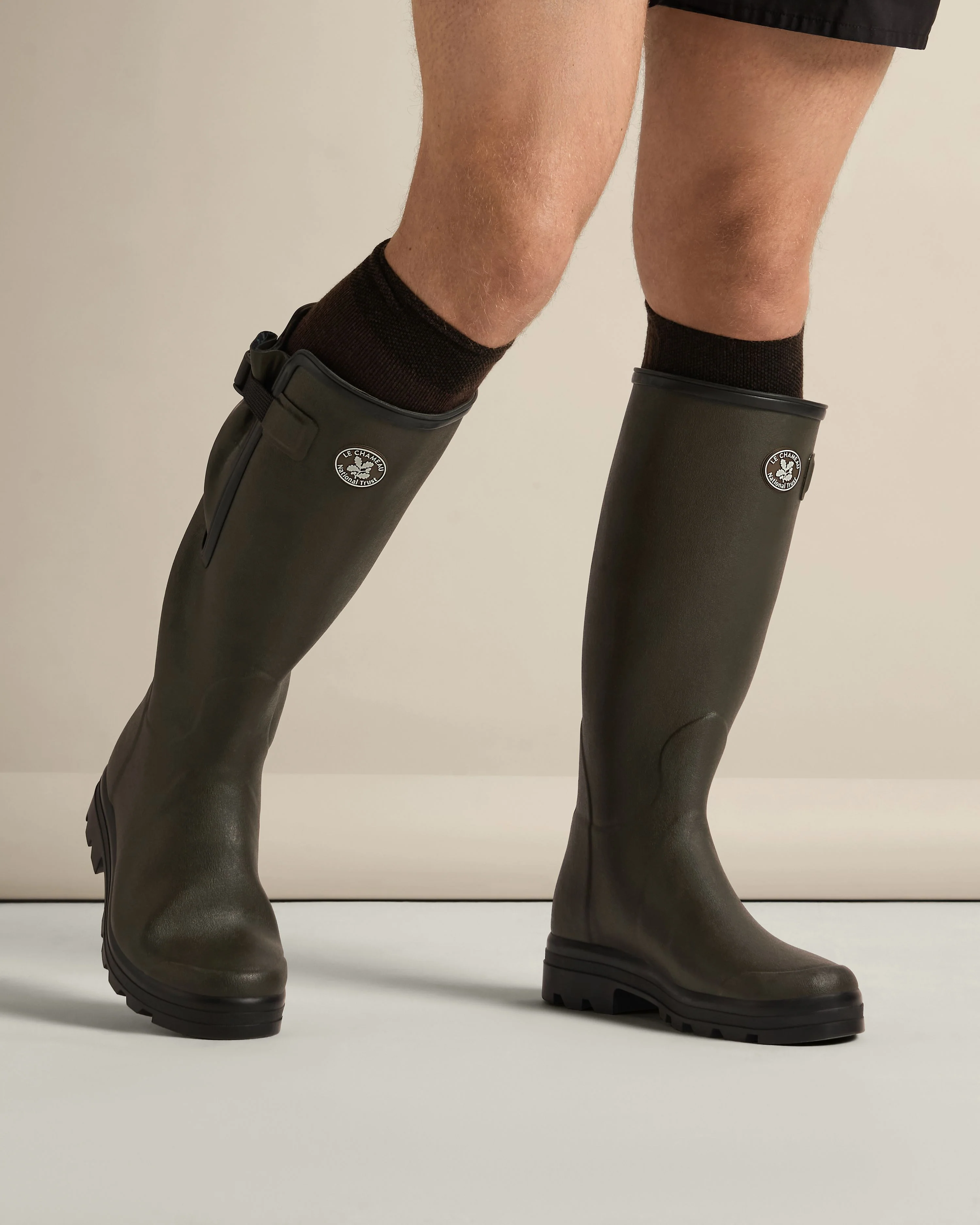 Men's National Trust Vierzon Jersey Lined Wellington Boot - Oak Green - Image 9