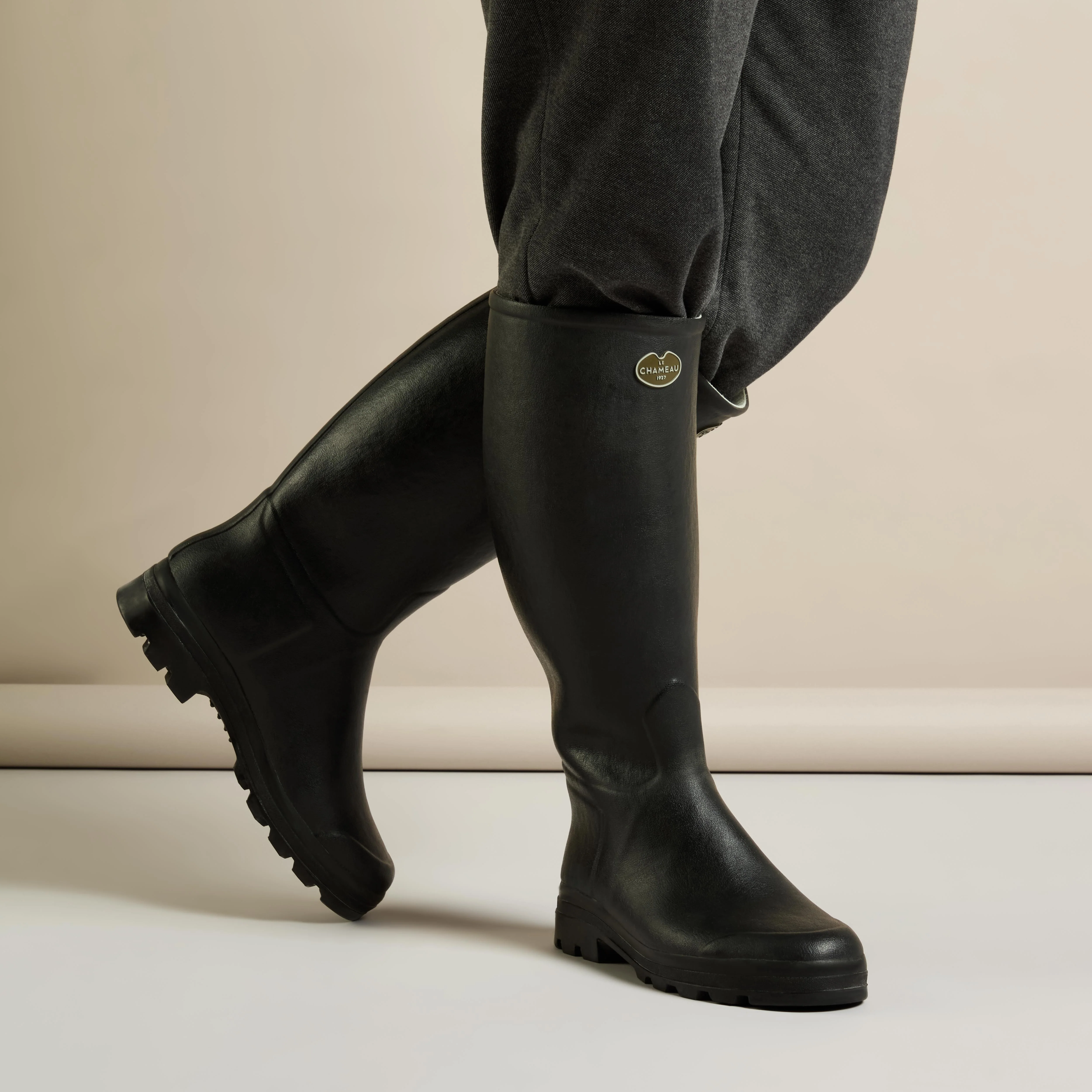 Men's Saint Hubert Leather Lined Wellington Boot - Black - Image 8