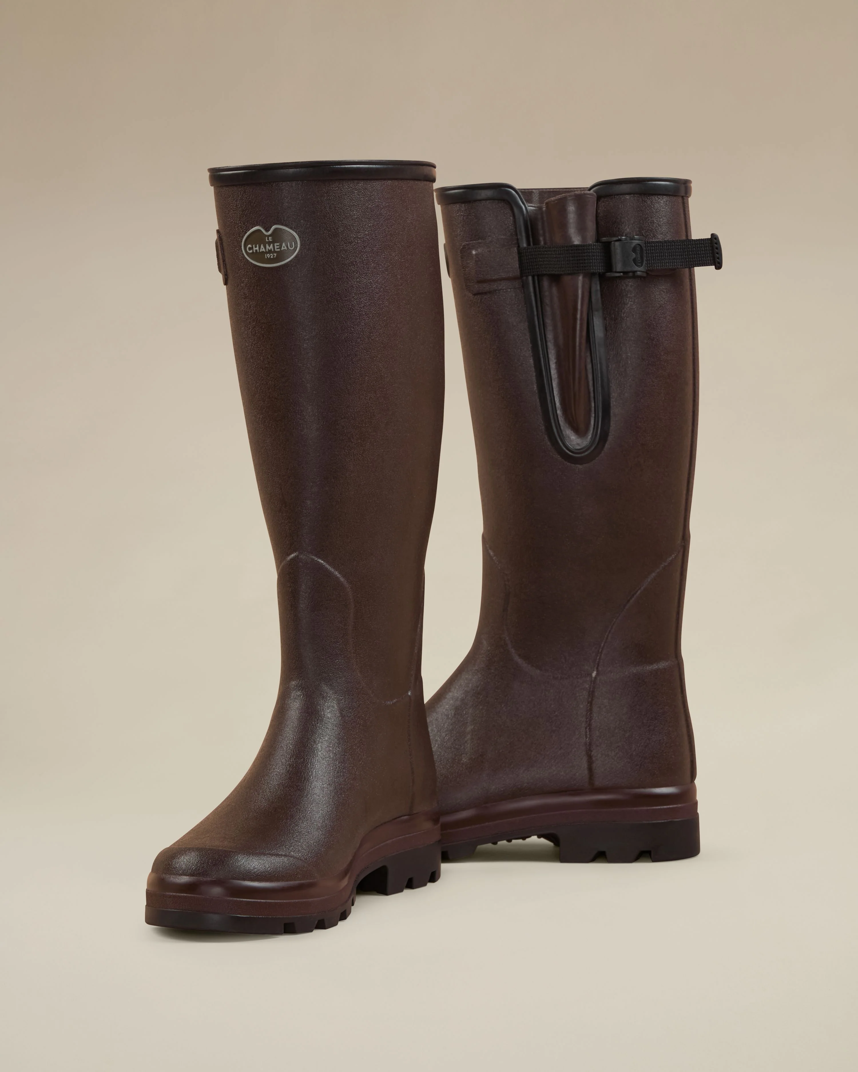 Men's Vierzon Héritage Jersey Lined Wellington Boot - Dark Brown - Image 3