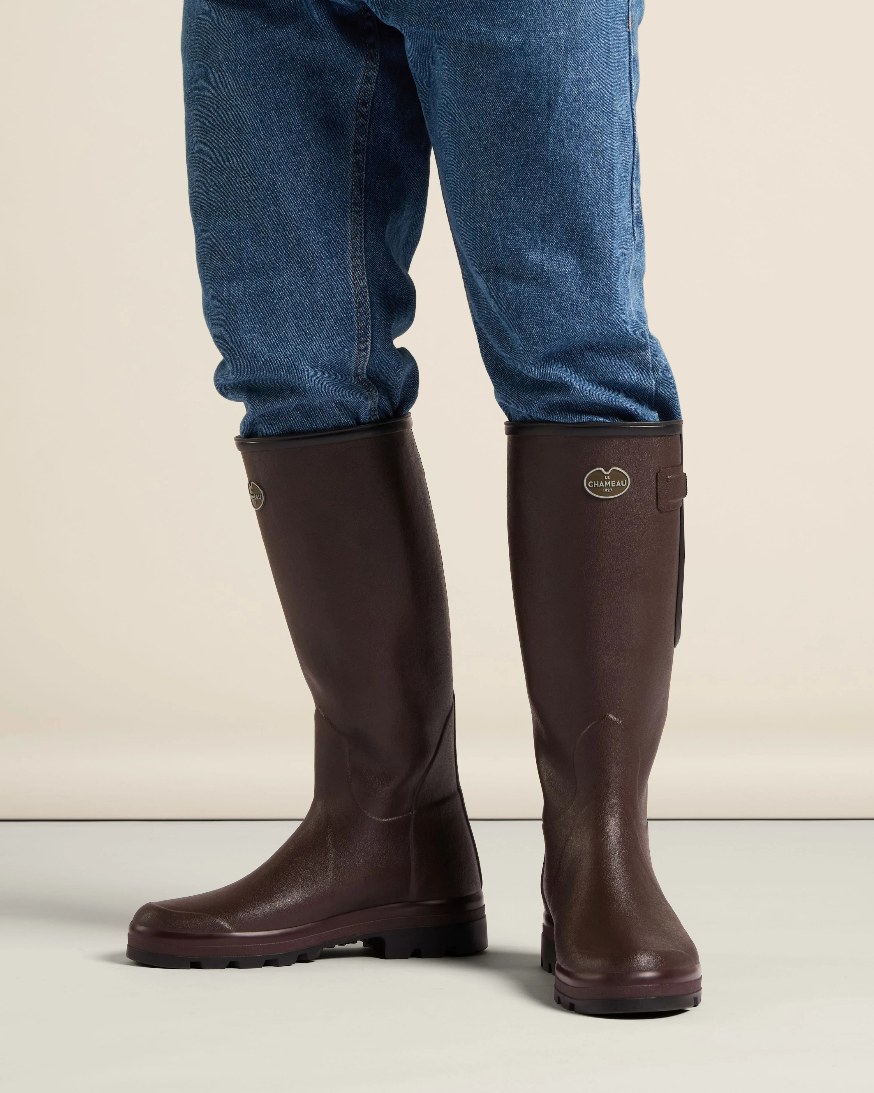 Men's Vierzon Héritage Jersey Lined Wellington Boot - Dark Brown - Image 8