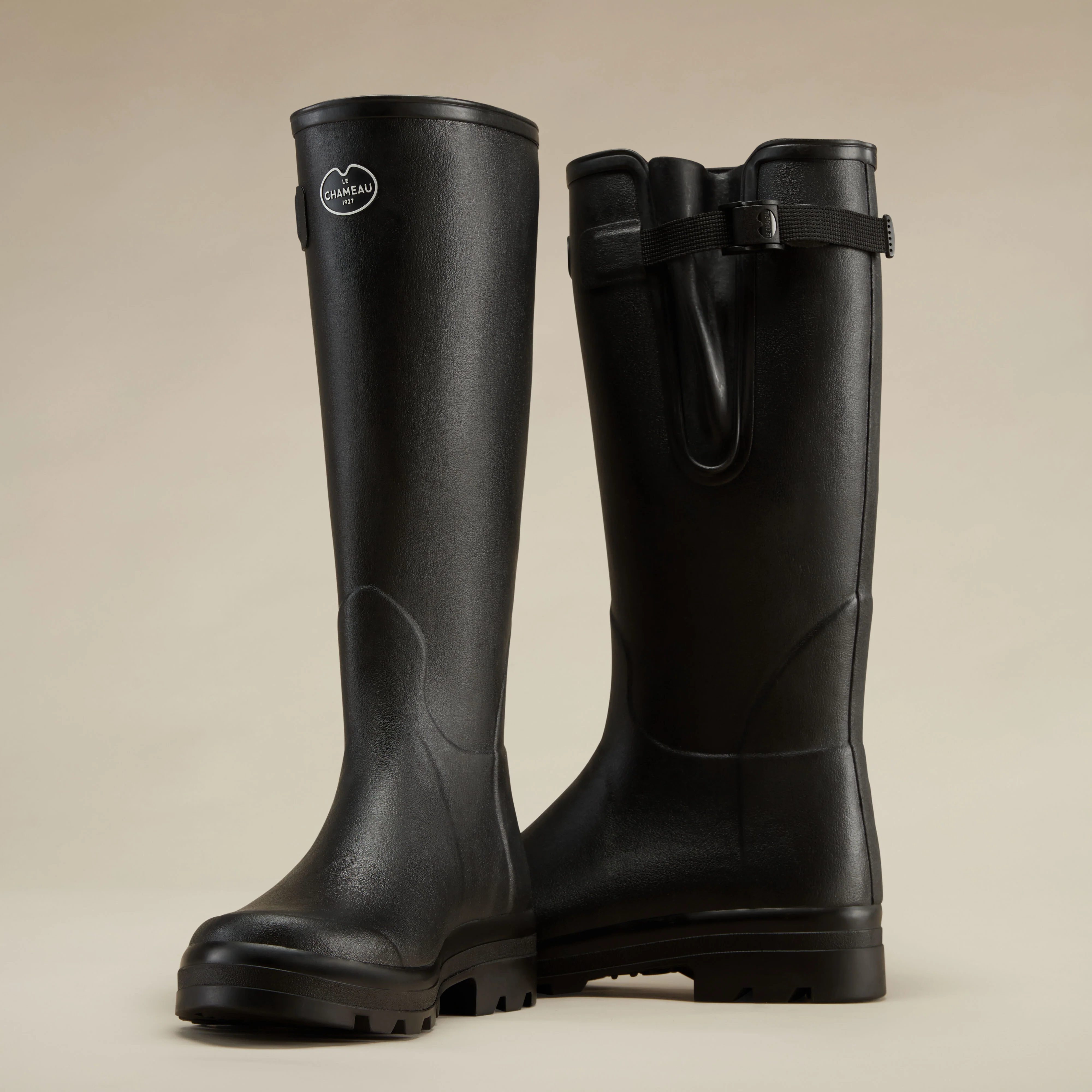 Men's Vierzon Jersey Lined Wellington Boot - Black - Image 5