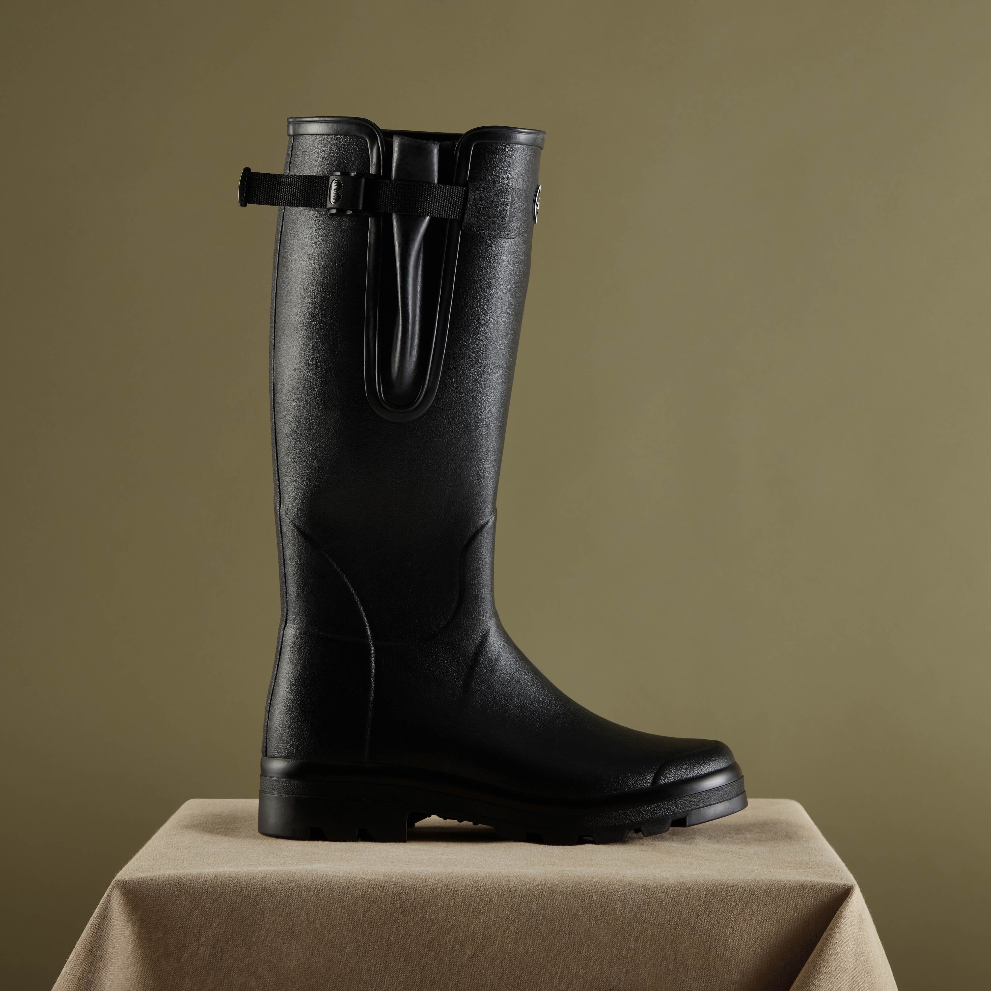 Men's Vierzon Jersey Lined Wellington Boot - Black - Image 7
