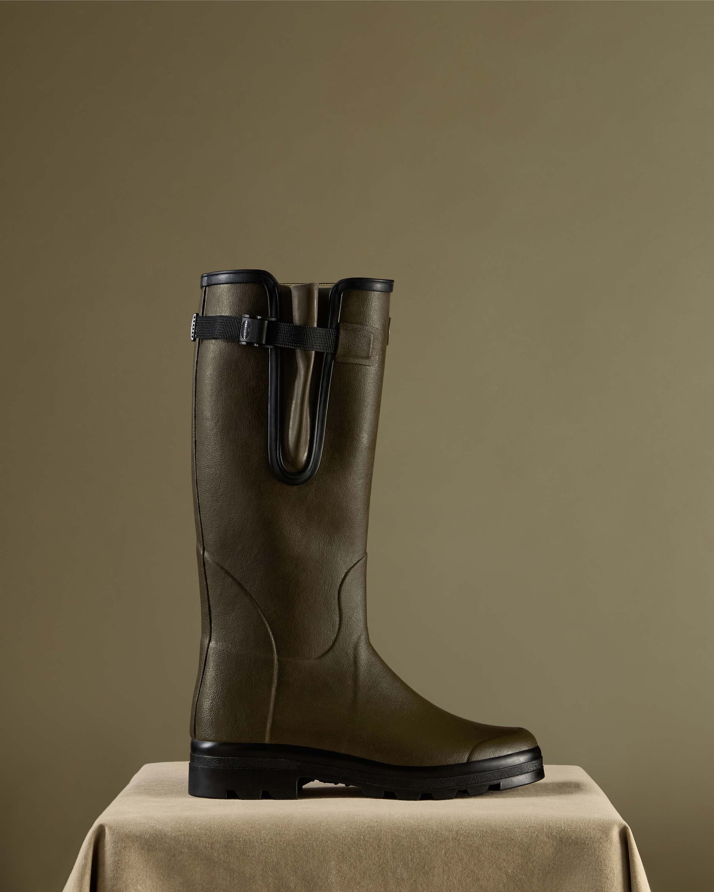Men's Vierzon Jersey Lined Wellington Boot - Chameau Green - Image 6