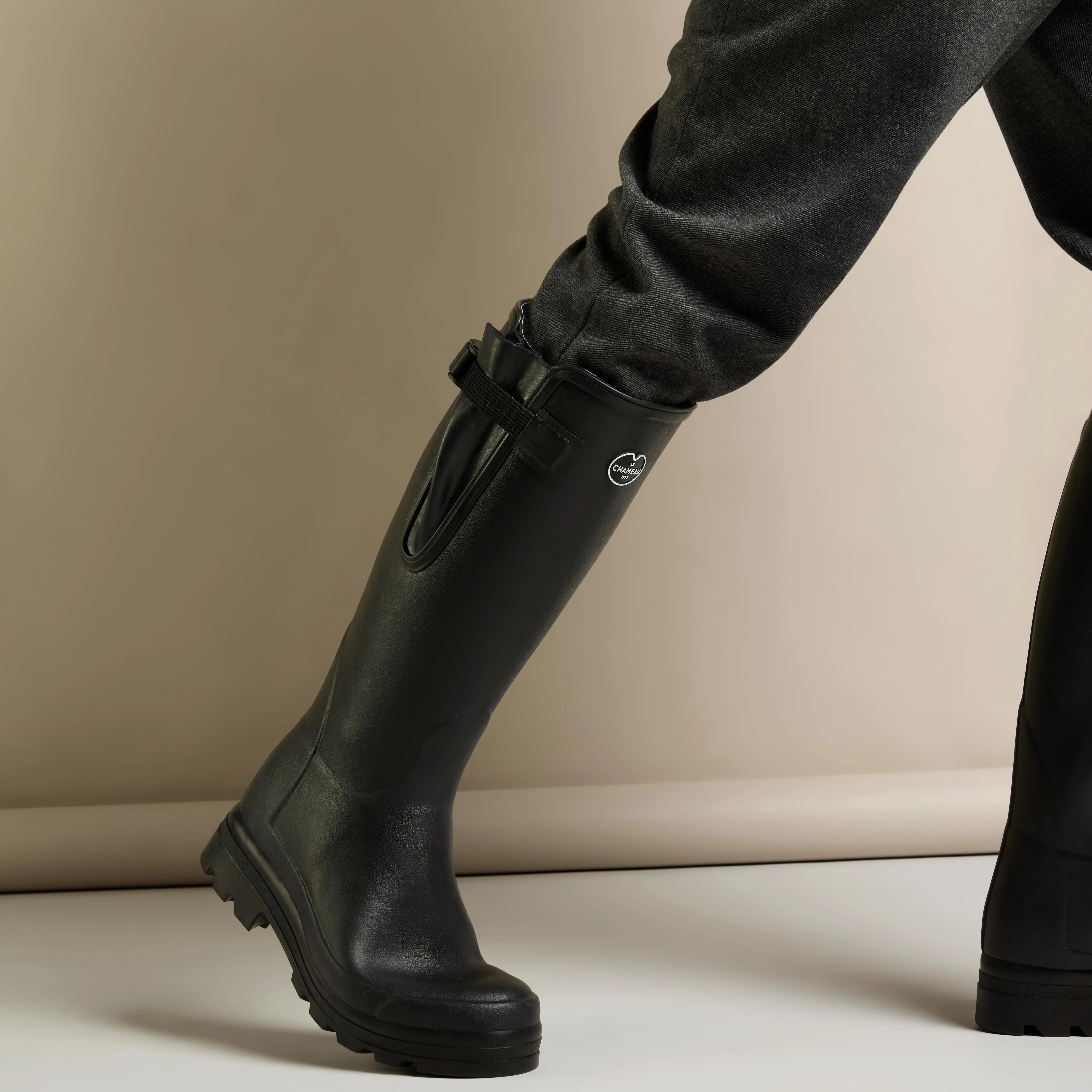 Men's Vierzonord Neoprene Lined Wellington Boot - Black - Image 8