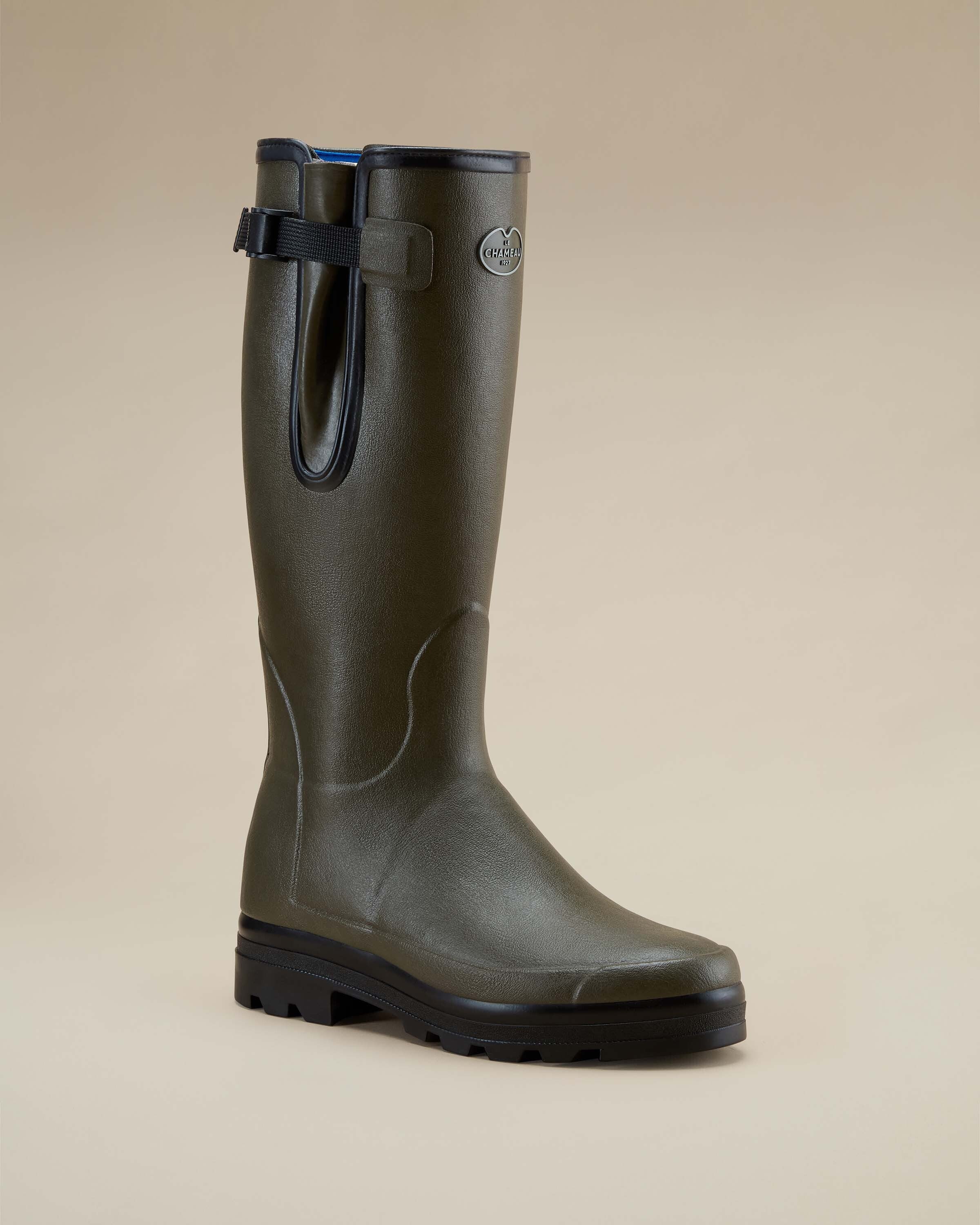 Men's Vierzonord Neoprene Lined Wellington Boot - Chameau Green - Image 10