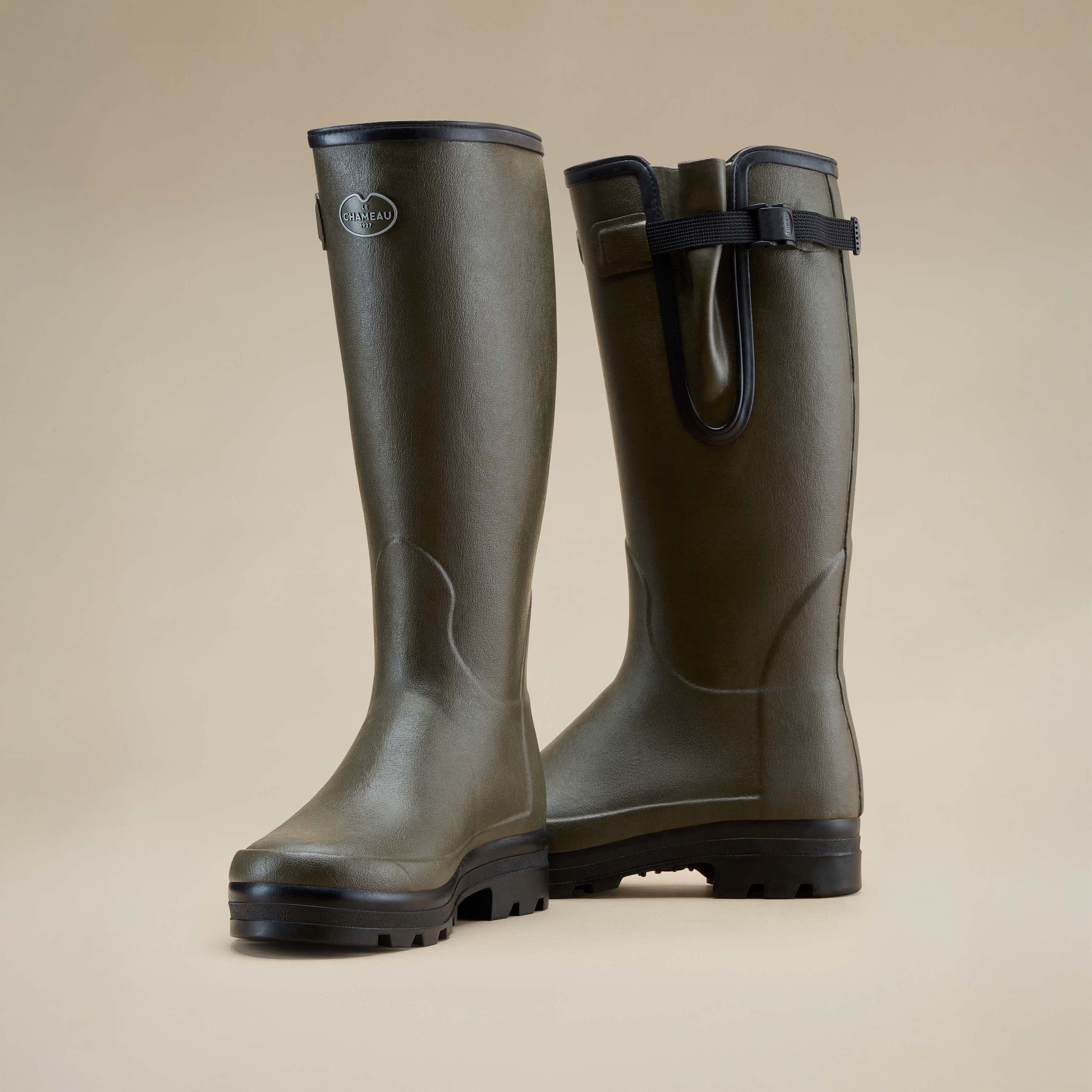 Men's Vierzonord Neoprene Lined Wellington Boot - Chameau Green - Image 5