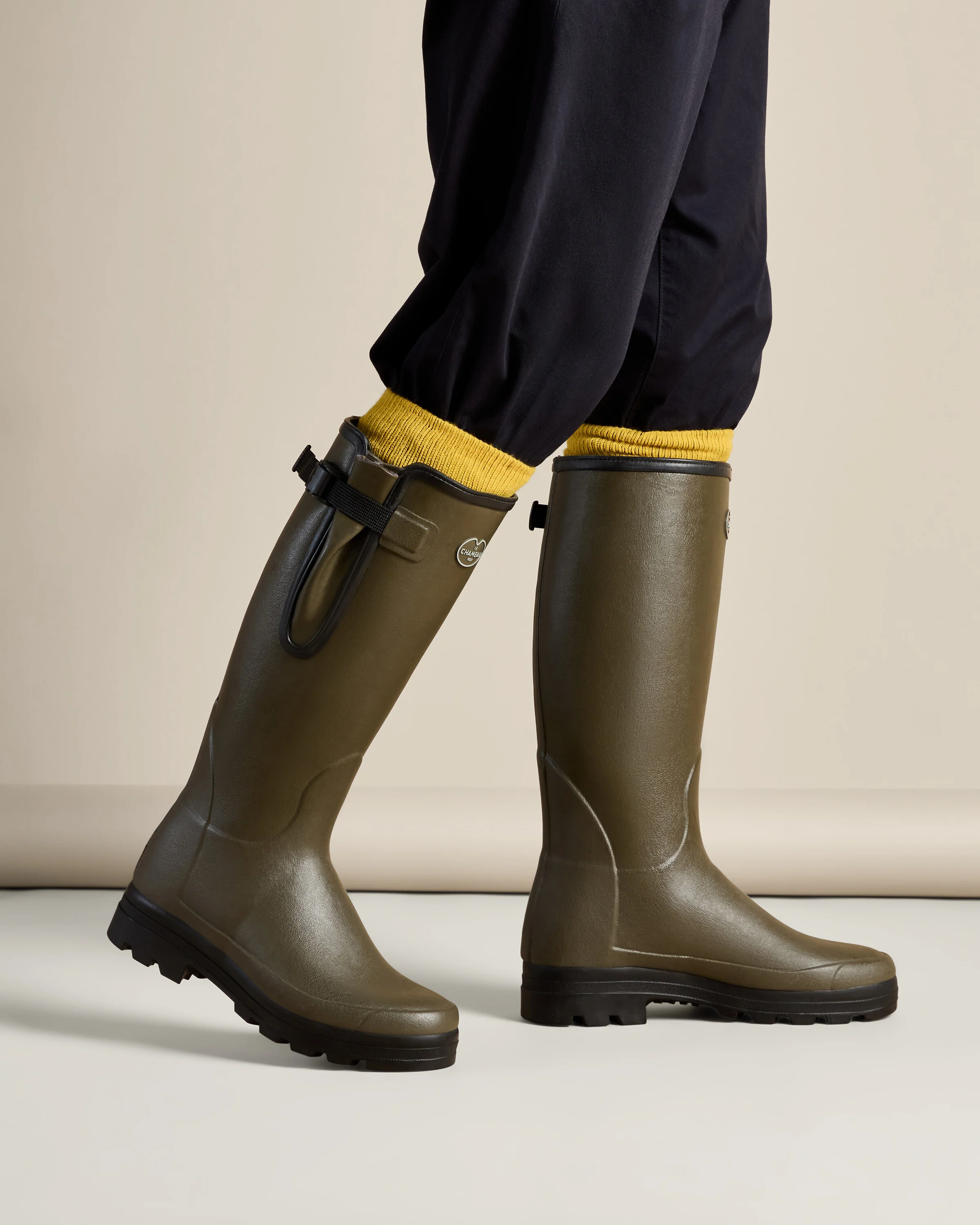 Men's Vierzonord Neoprene Lined Wellington Boot - Chameau Green - Image 6