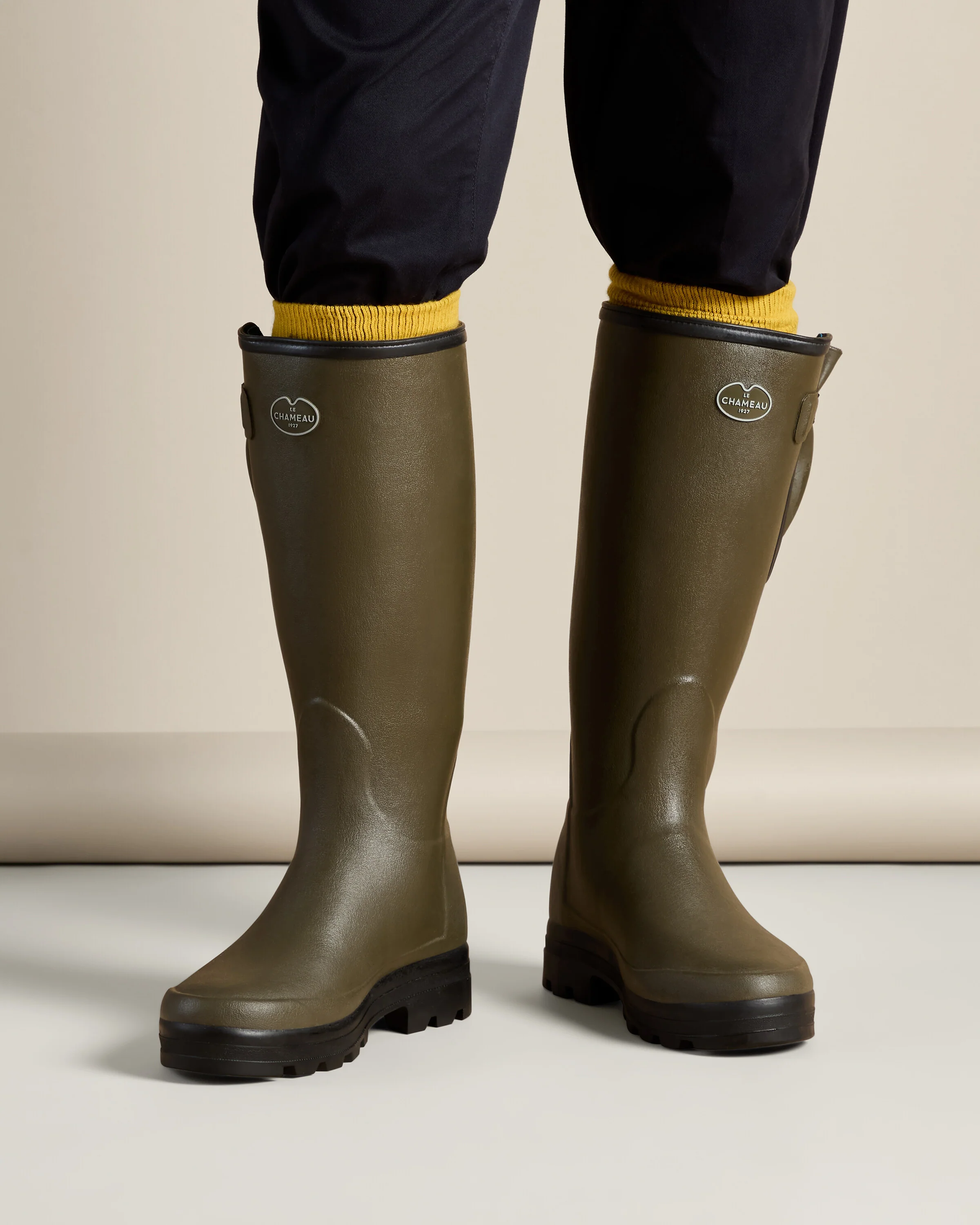 Men's Vierzonord Neoprene Lined Wellington Boot - Chameau Green - Image 8