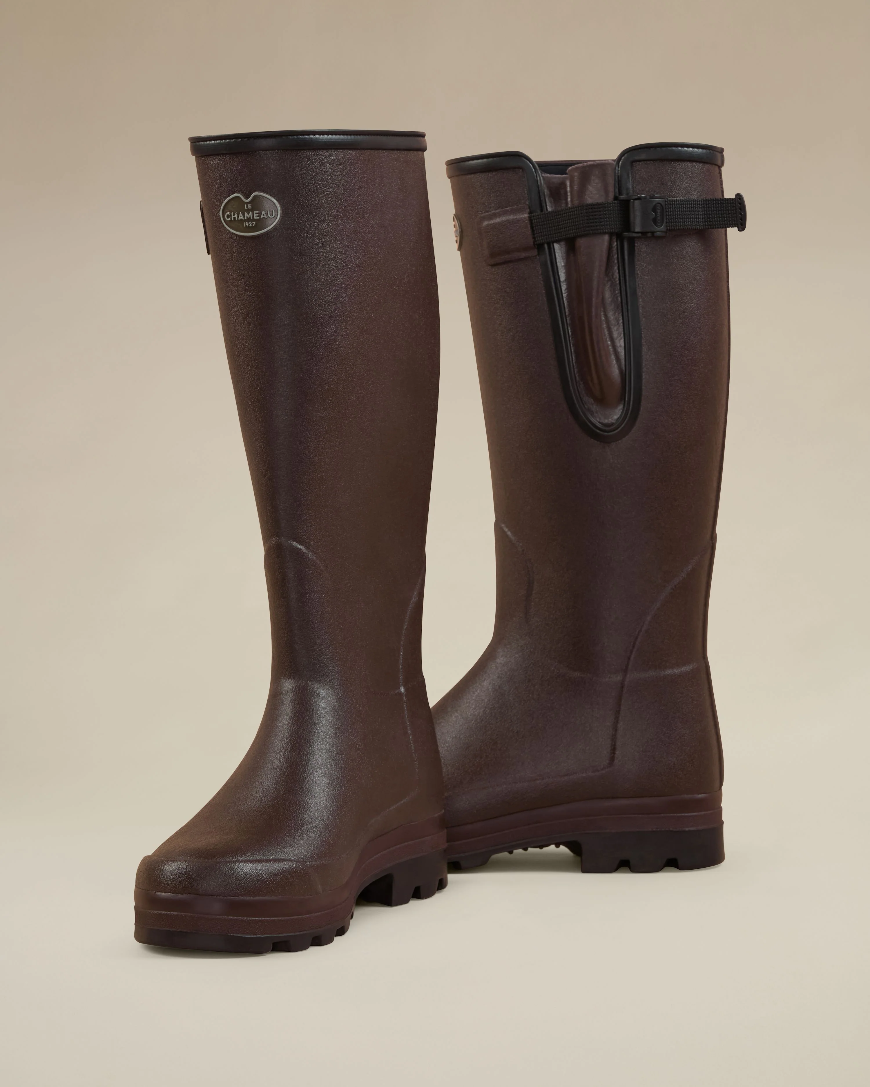 Men's Vierzonord Neoprene Lined Wellington Boot - Dark Brown - Image 6
