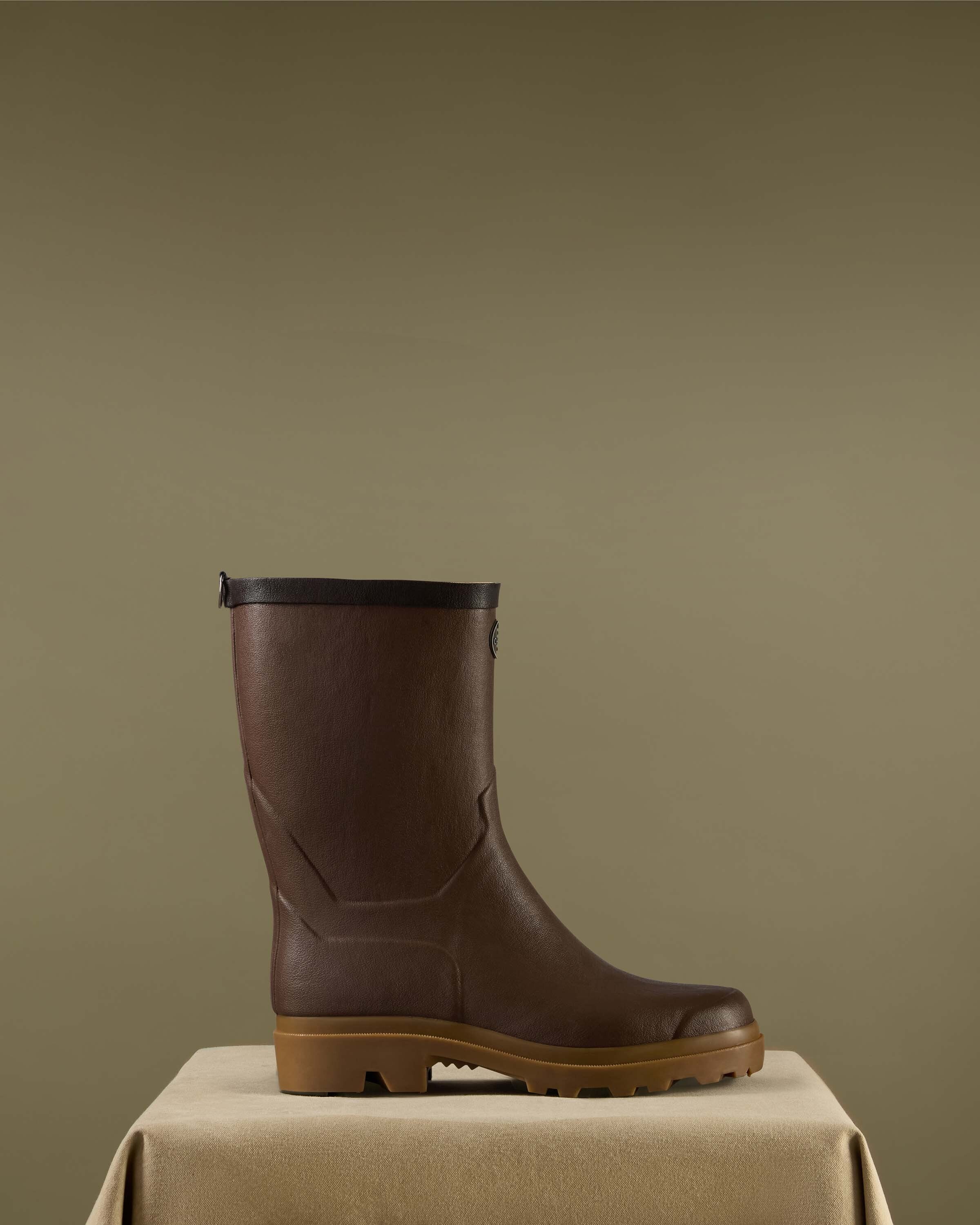 Men's Zermatt Leather Lined Short Wellington Boot - Brown - Image 5