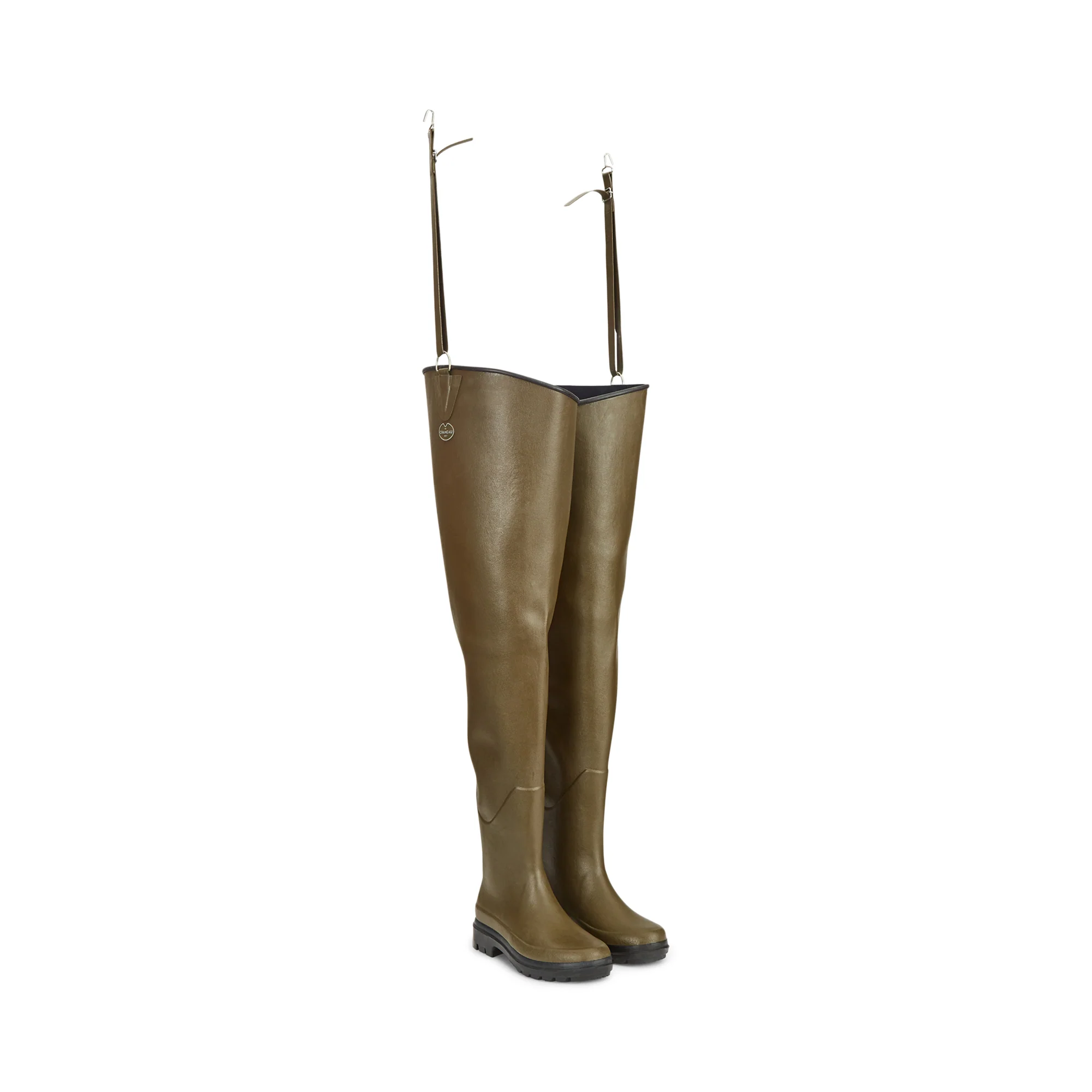 Unisex Delta Limaille Ponti Lined Thigh Boot - Chameau Green - Image 2
