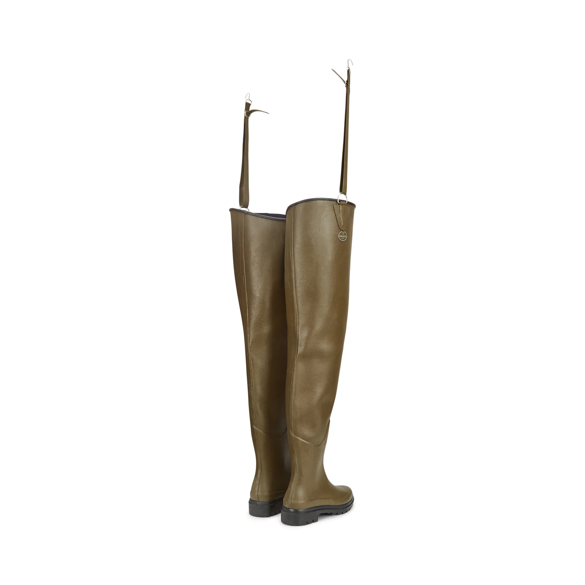 Unisex Delta Limaille Ponti Lined Thigh Boot - Chameau Green - Image 4
