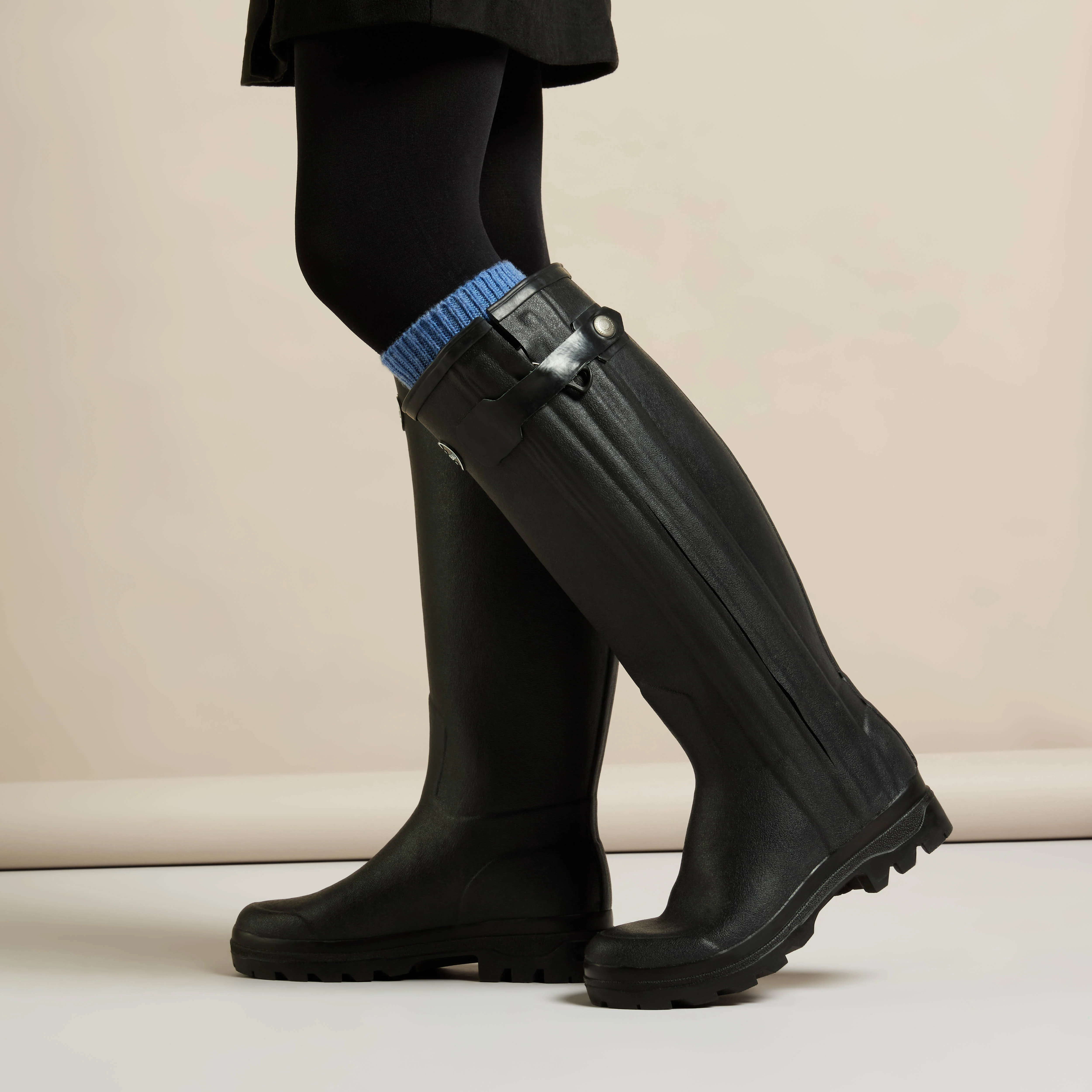 Women's Chasseur Neoprene Lined Wellington Boot - Black - Image 5