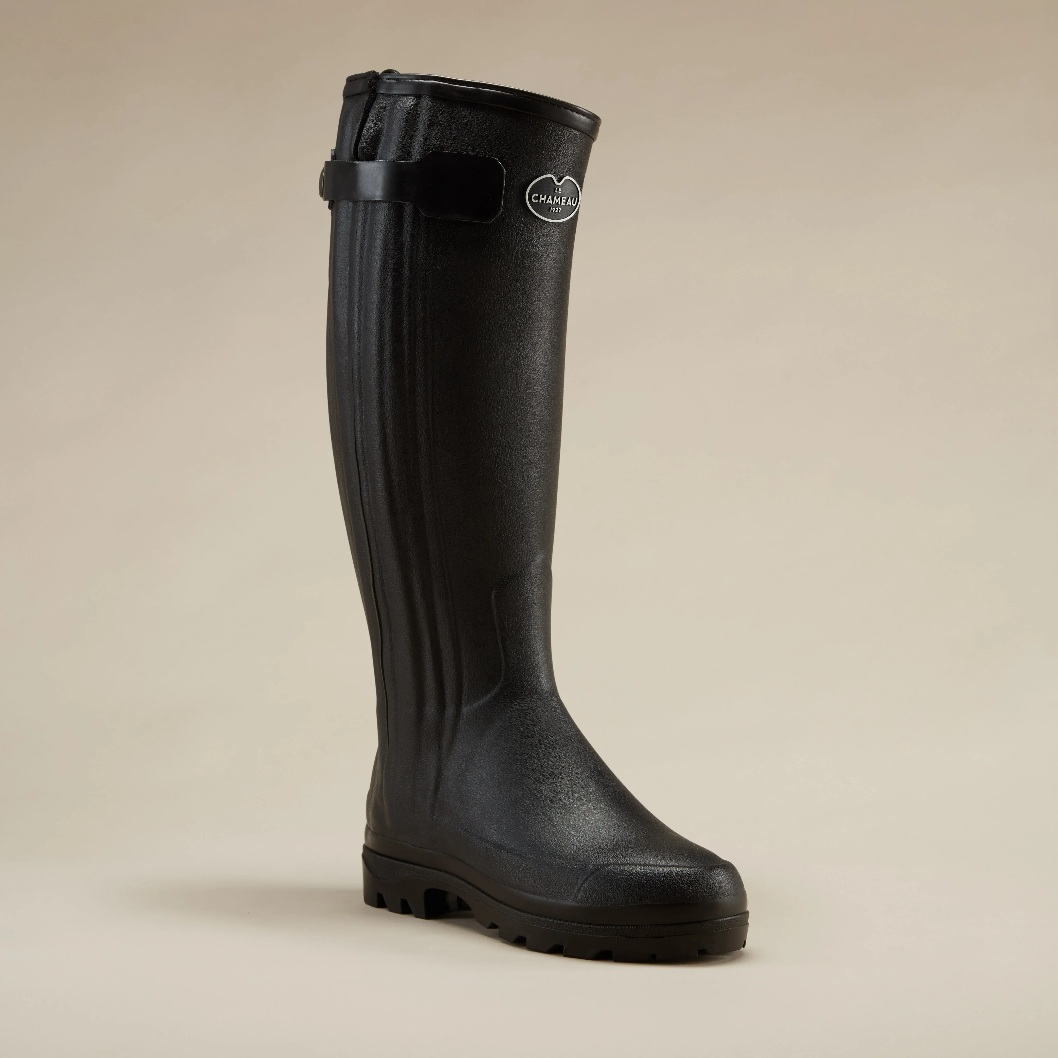 Women's Chasseur Neoprene Lined Wellington Boot - Black - Image 7