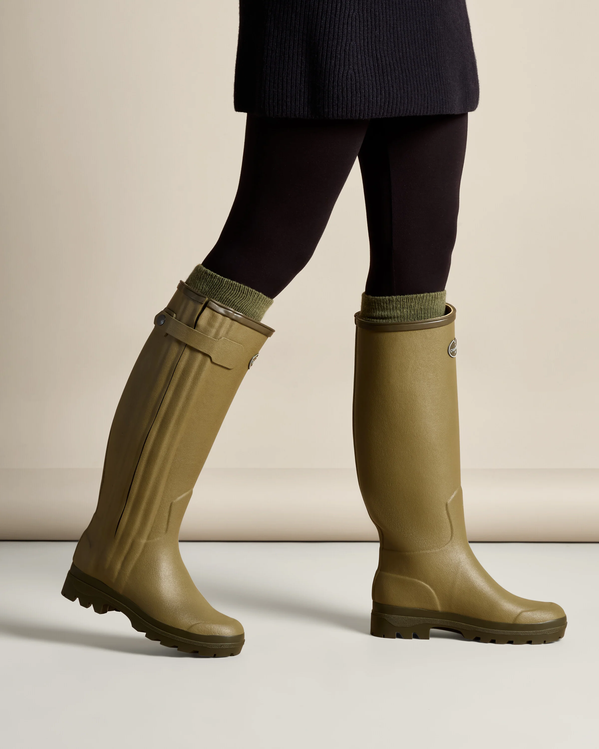 Women's Chasseur Neoprene Lined Wellington Boot - Iconic Green - Image 8