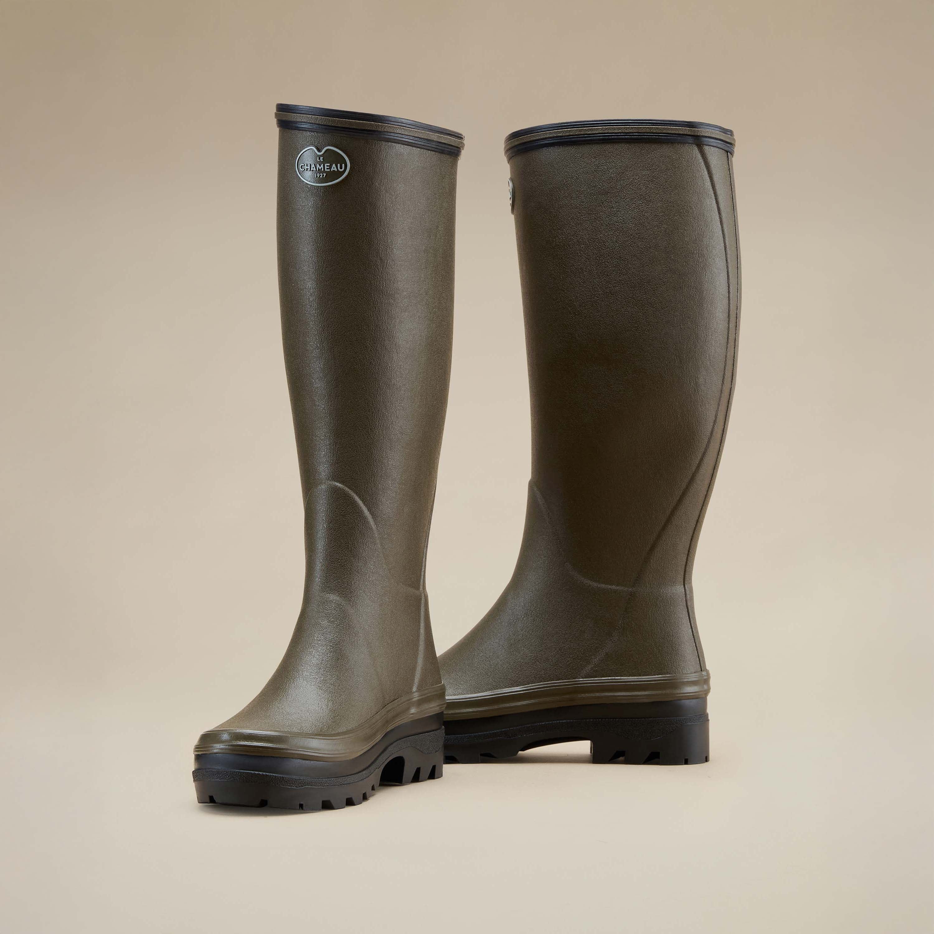 Women's Giverny Jersey Lined Wellington Boot - Chameau Green - Image 5