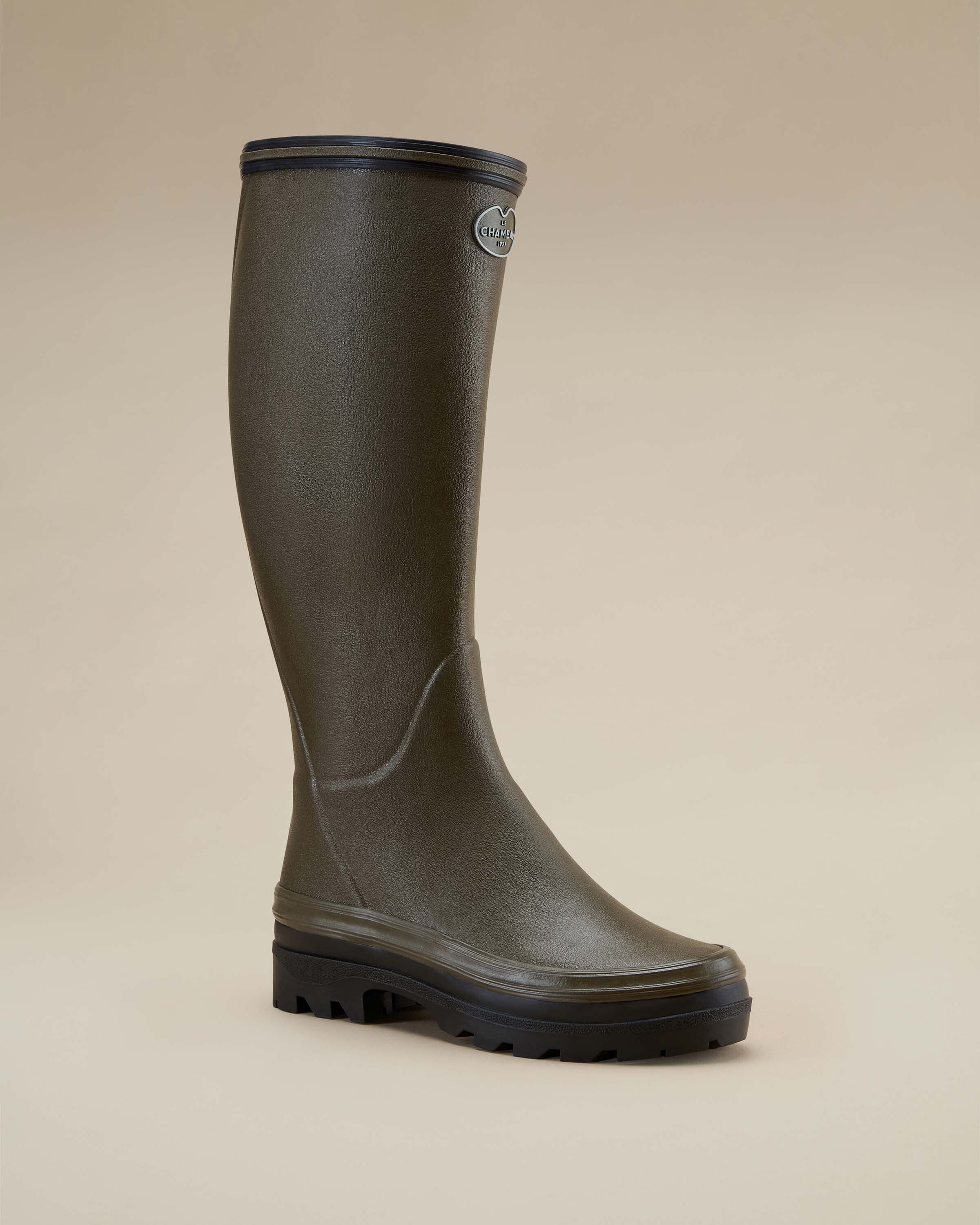 Women's Giverny Jersey Lined Wellington Boot - Chameau Green - Image 7