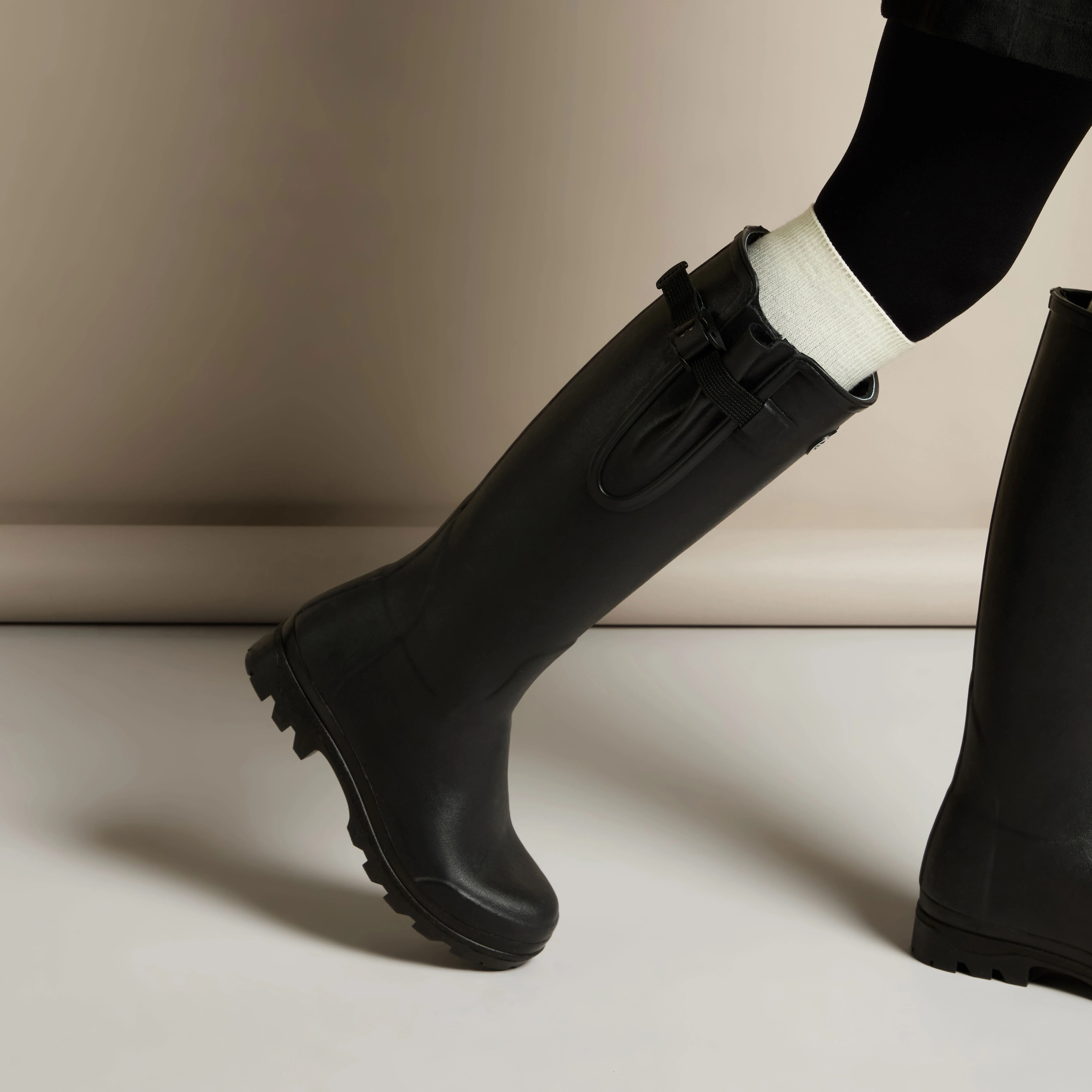 Women's Vierzon Jersey Lined Wellington Boot - Black - Image 8