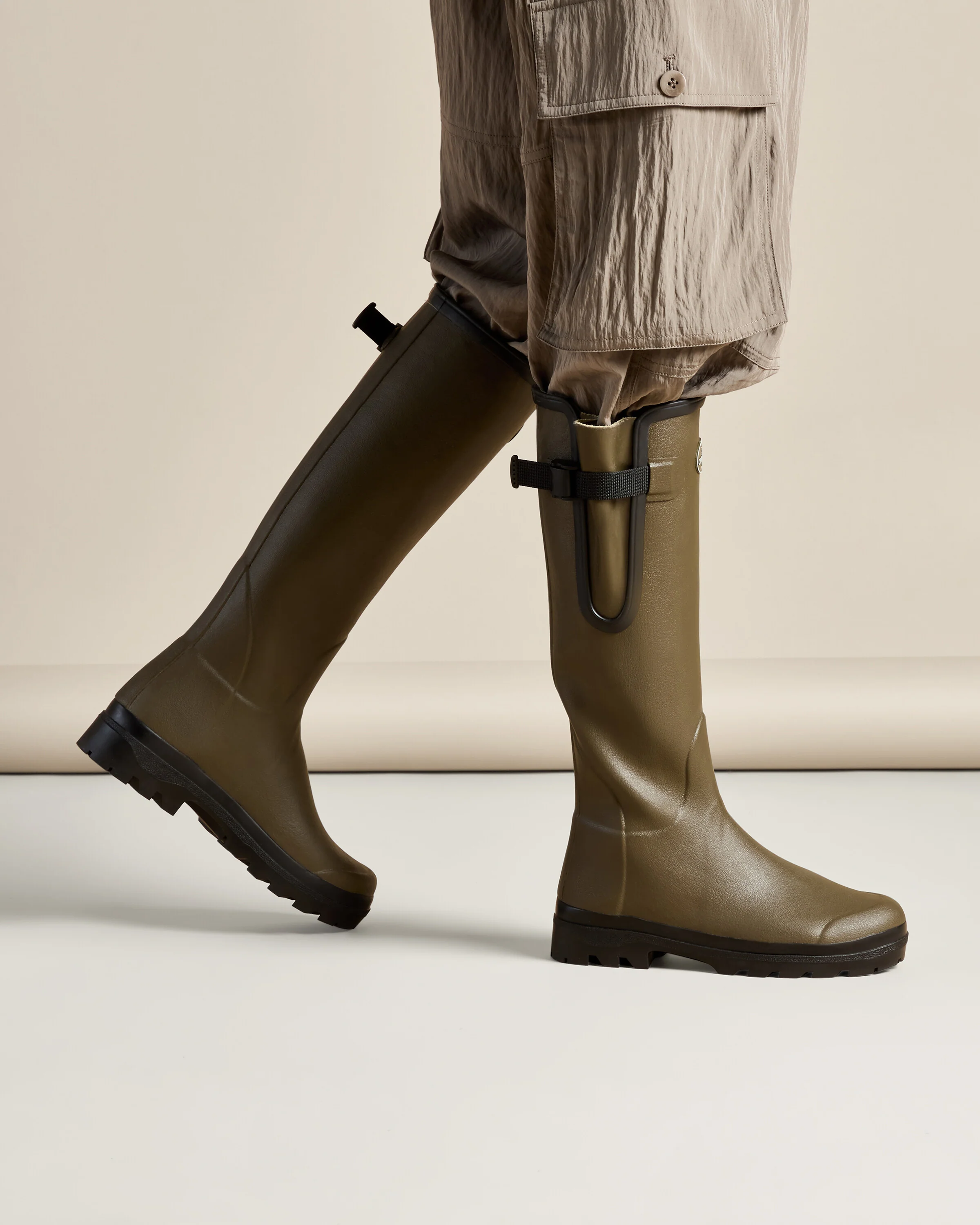 Women's Vierzon Jersey Lined Wellington Boot - Chameau Green - Image 6