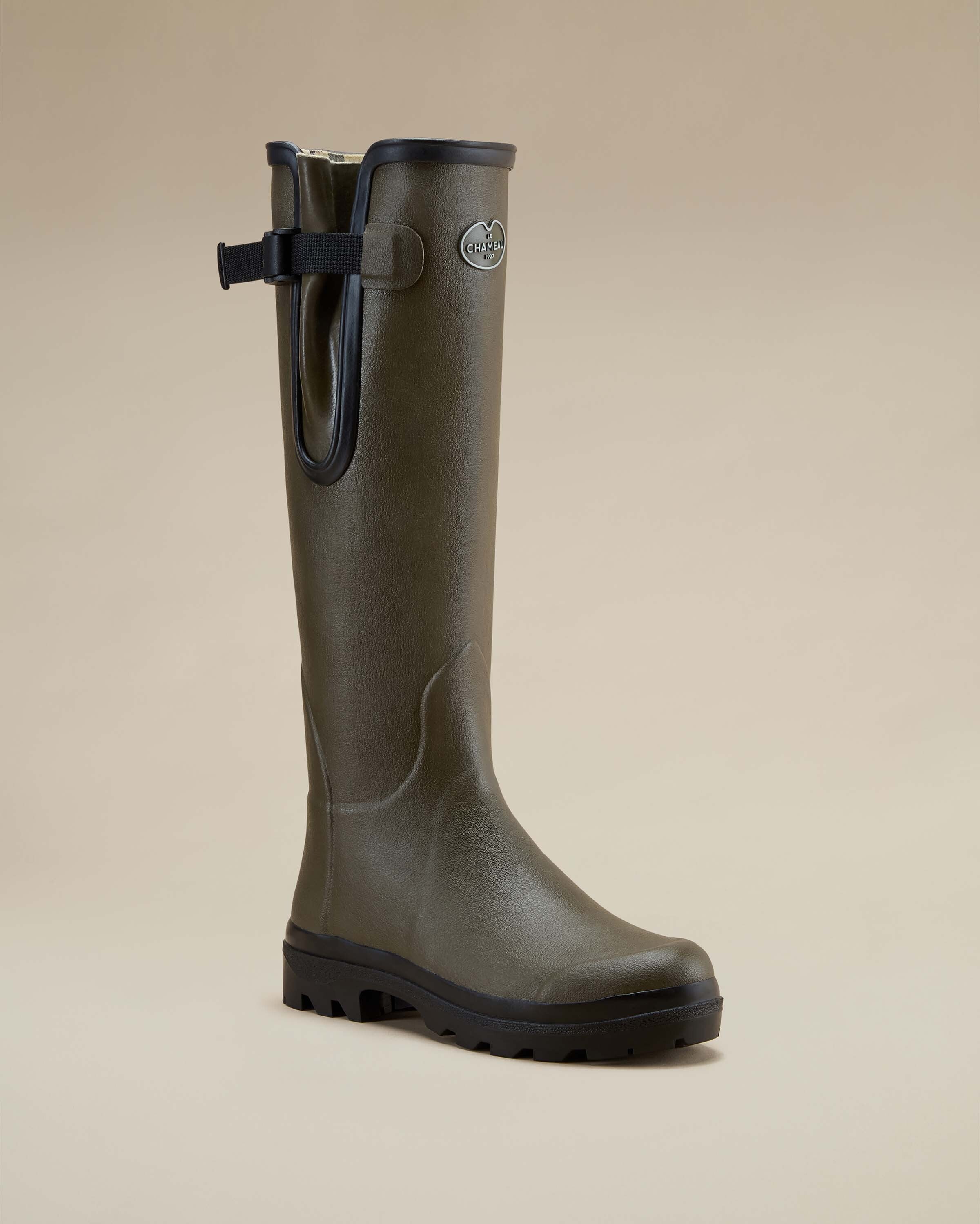 Women's Vierzon Jersey Lined Wellington Boot - Chameau Green - Image 9